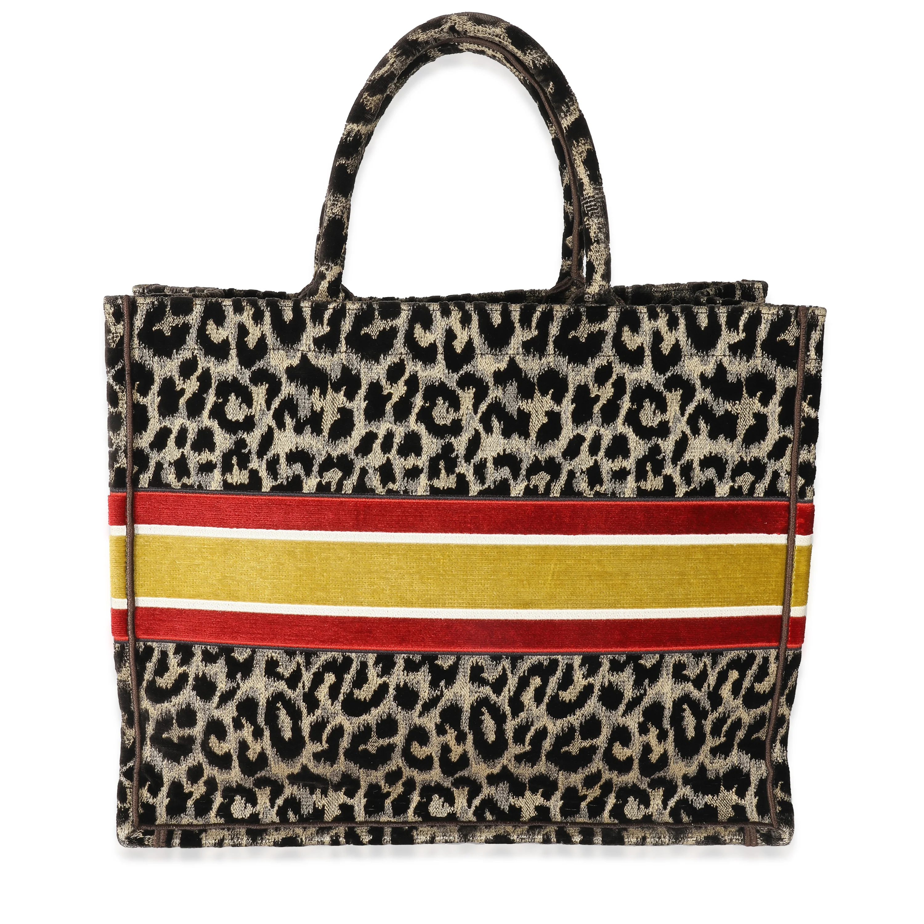 Brown Velvet Mizza Leopard Large Book Tote - Image 6