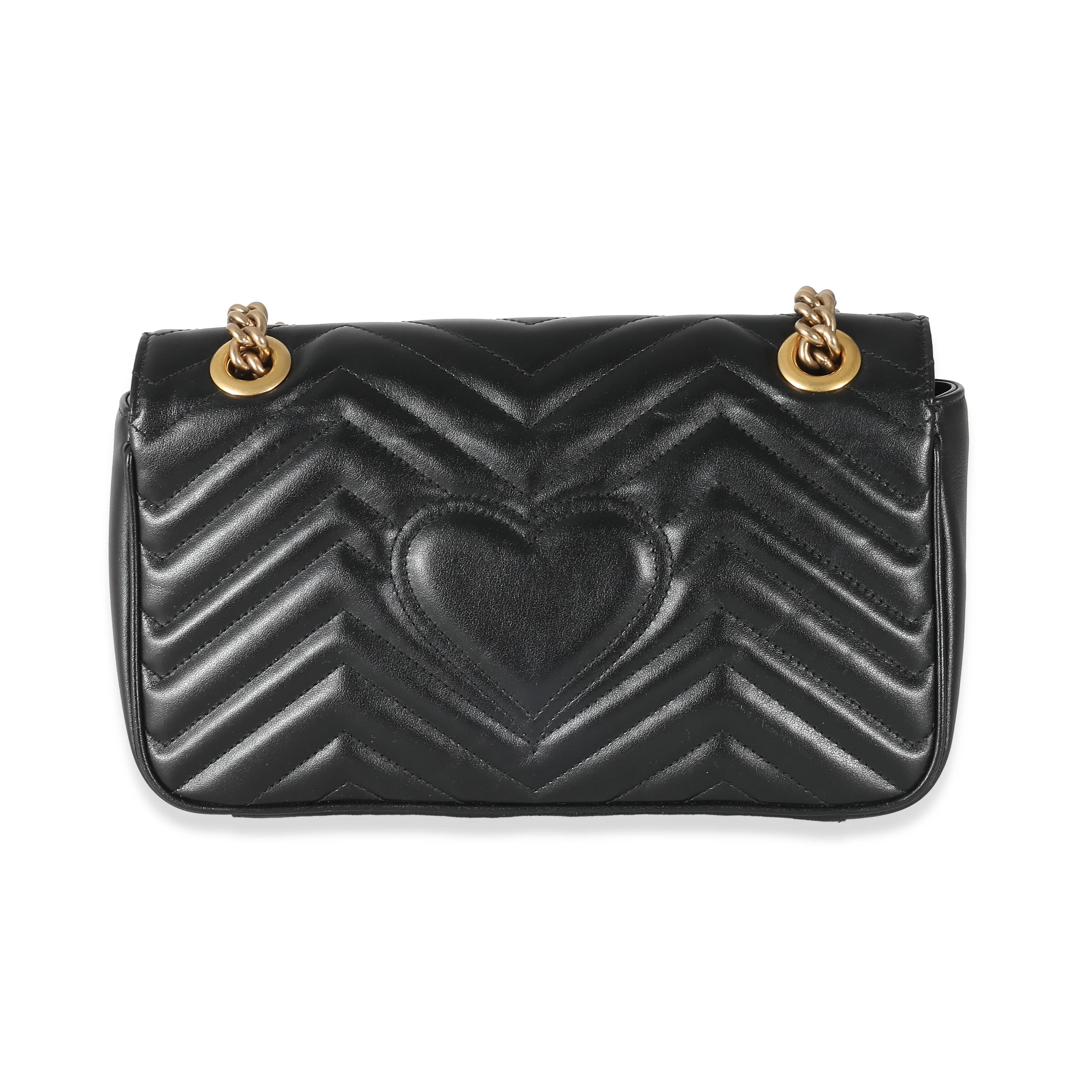 Gucci Black Matelassé Leather Medium GG Marmont Bag - Image 5