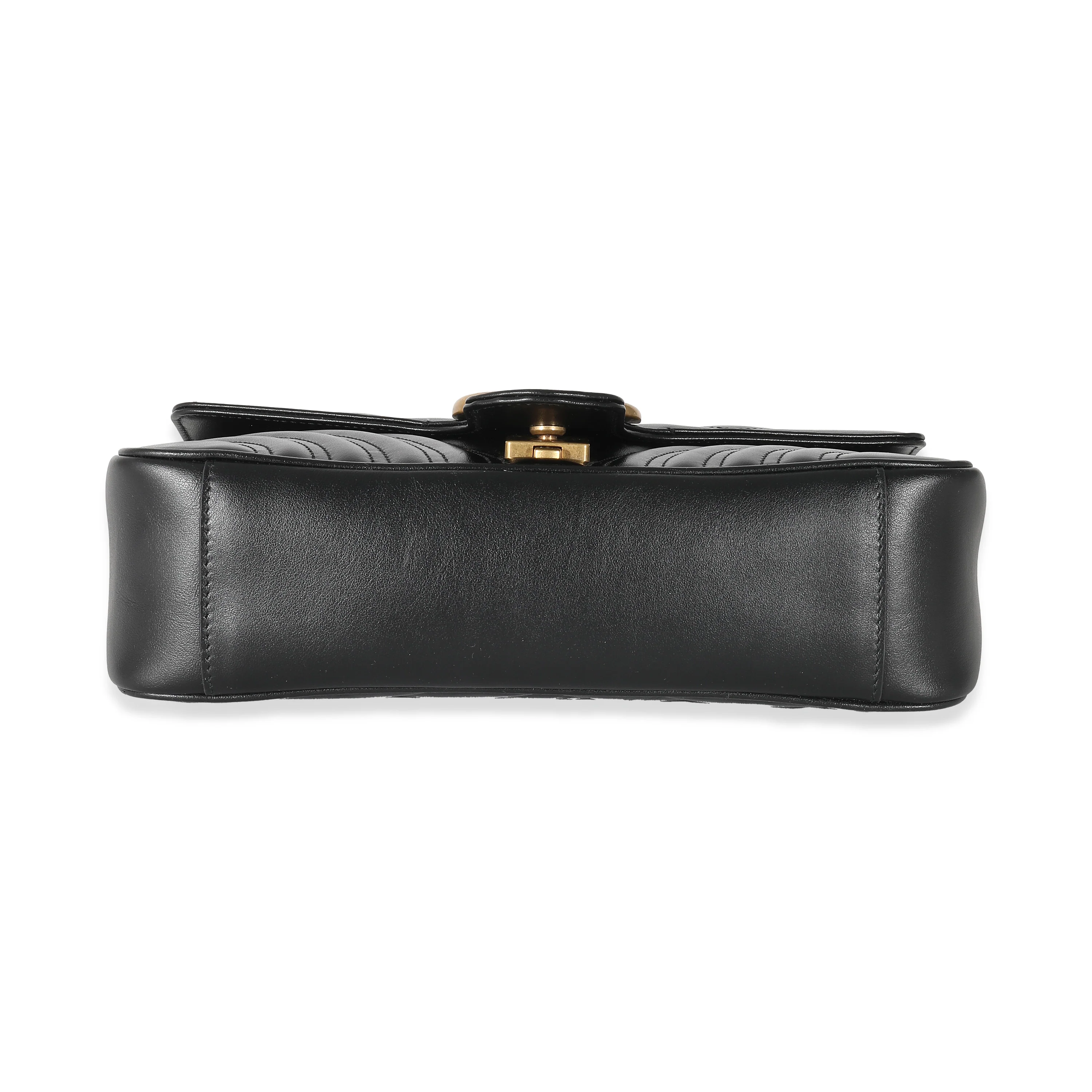 Gucci Black Matelassé Leather Medium GG Marmont Bag - Image 6