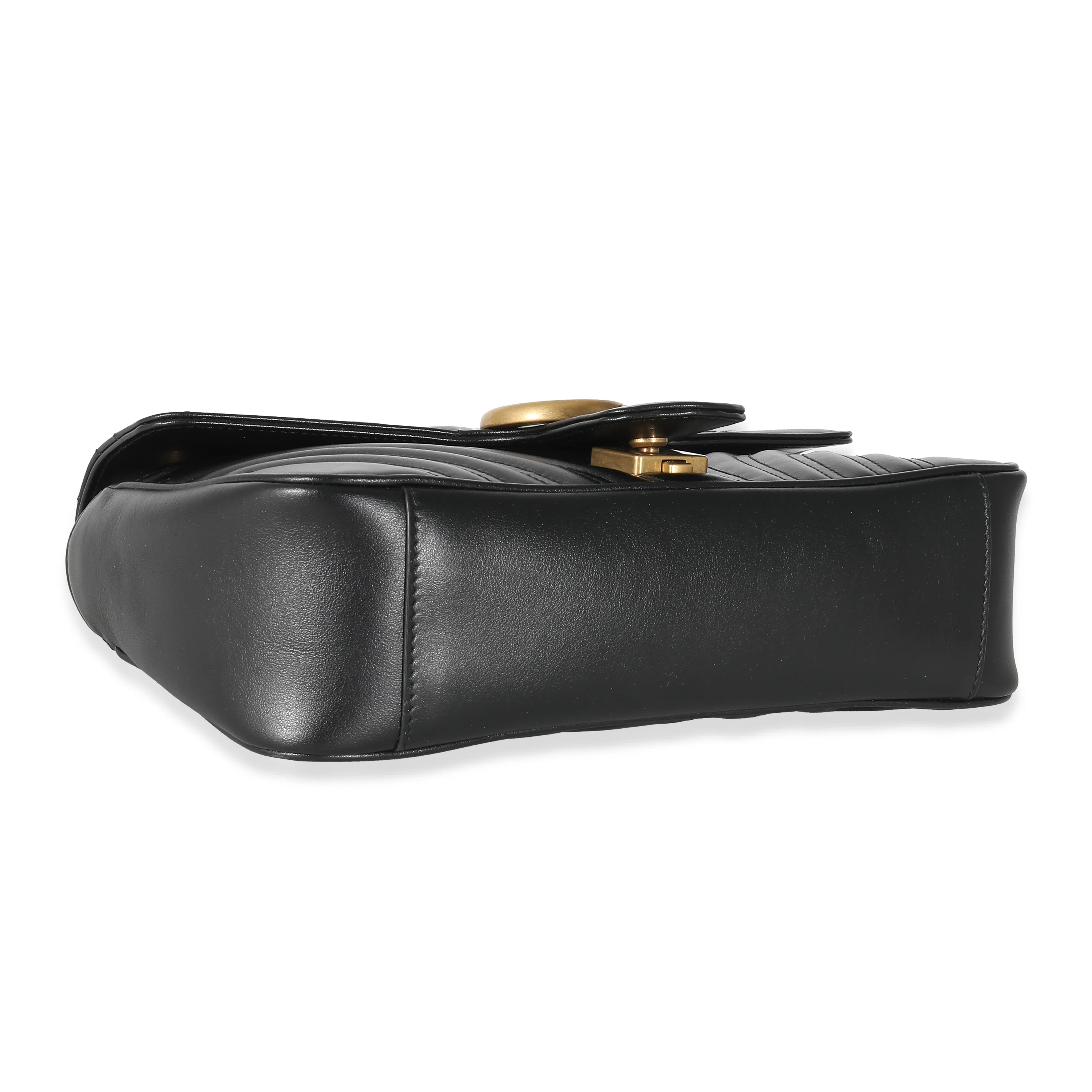 Gucci Black Matelassé Leather Medium GG Marmont Bag - Image 7