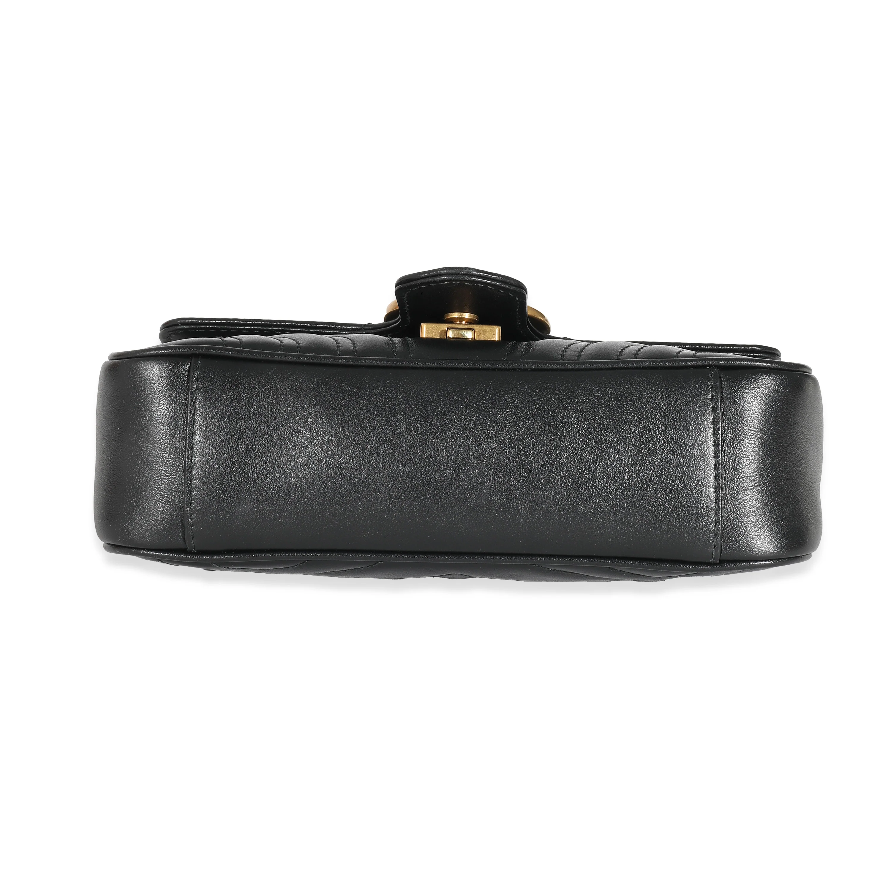 Gucci Black Matelassé Leather Mini GG Marmont Bag - Image 6