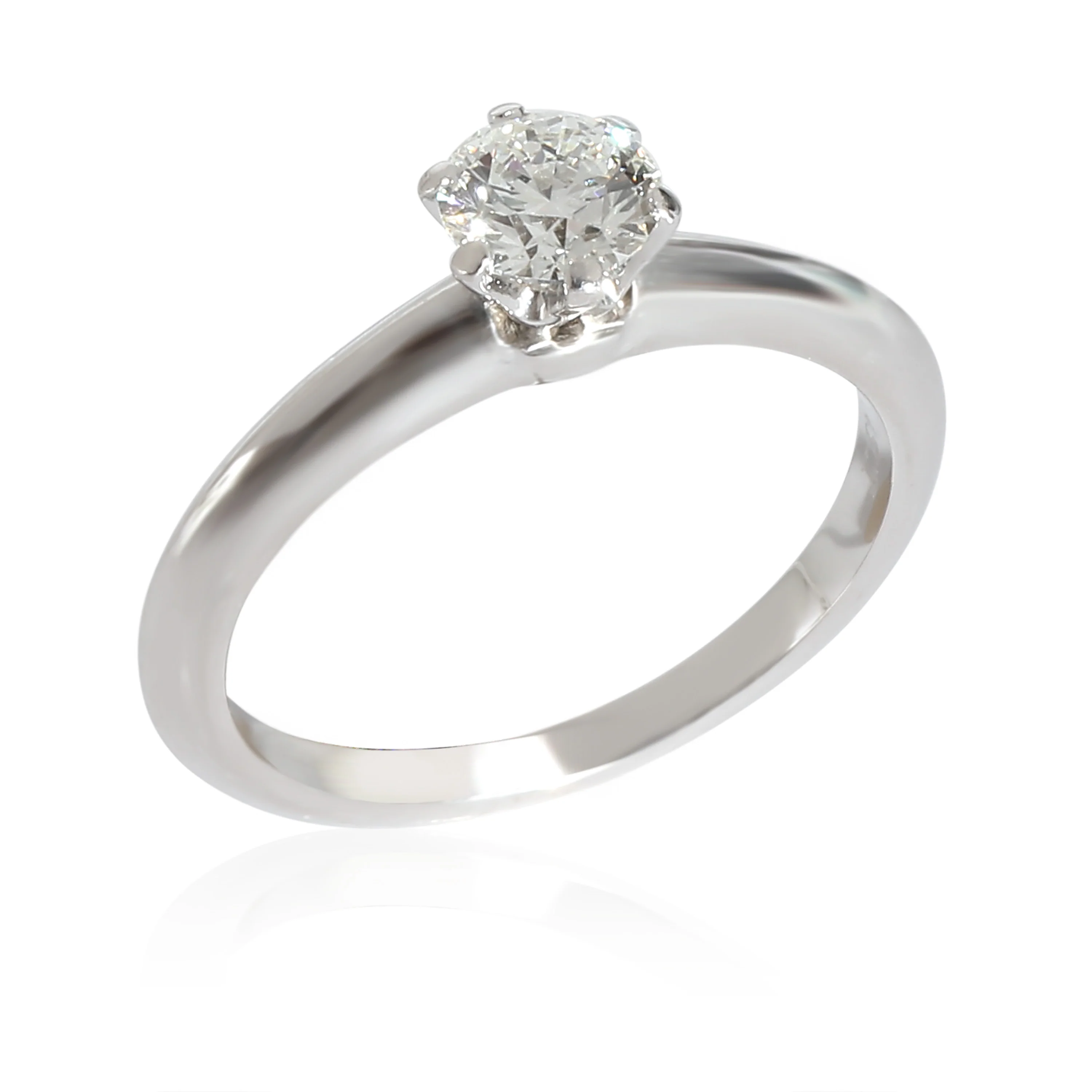 Solitaire Diamond Engagement Ring in Platinum H VS2 0.45 CTW - Image 3
