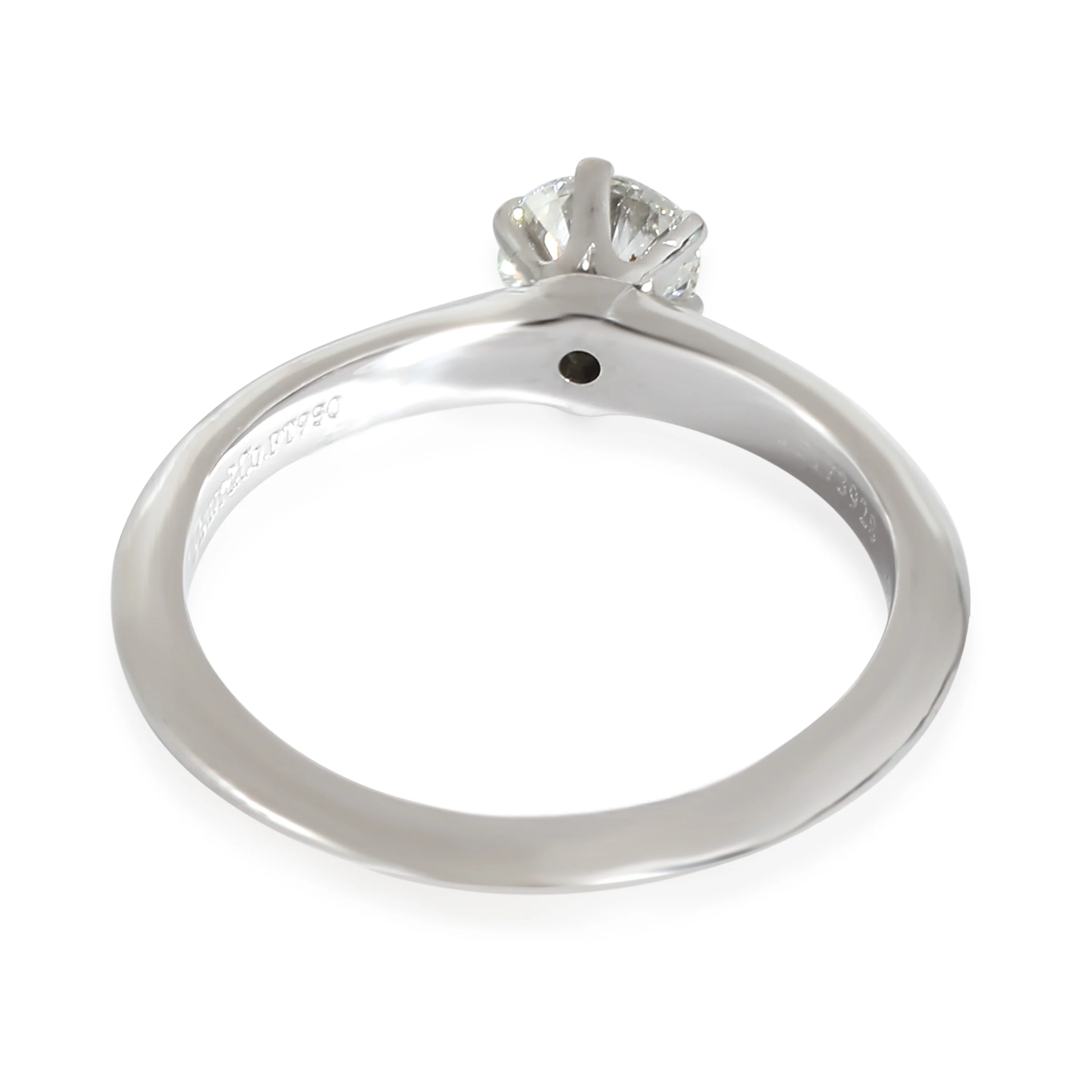 Solitaire Diamond Engagement Ring in Platinum H VS2 0.45 CTW - Image 4