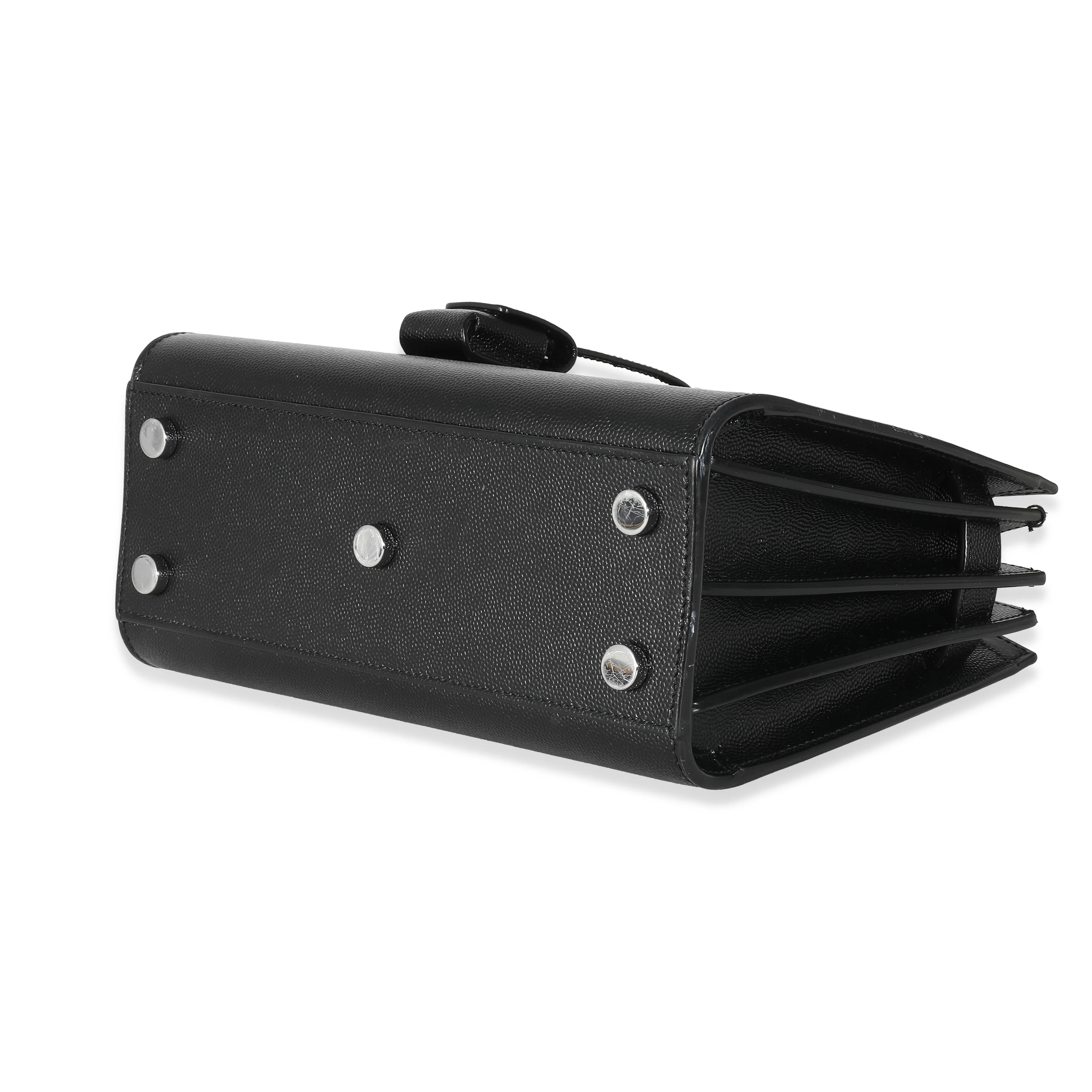 Black Grained Leather Nano Sac De Jour - Image 4
