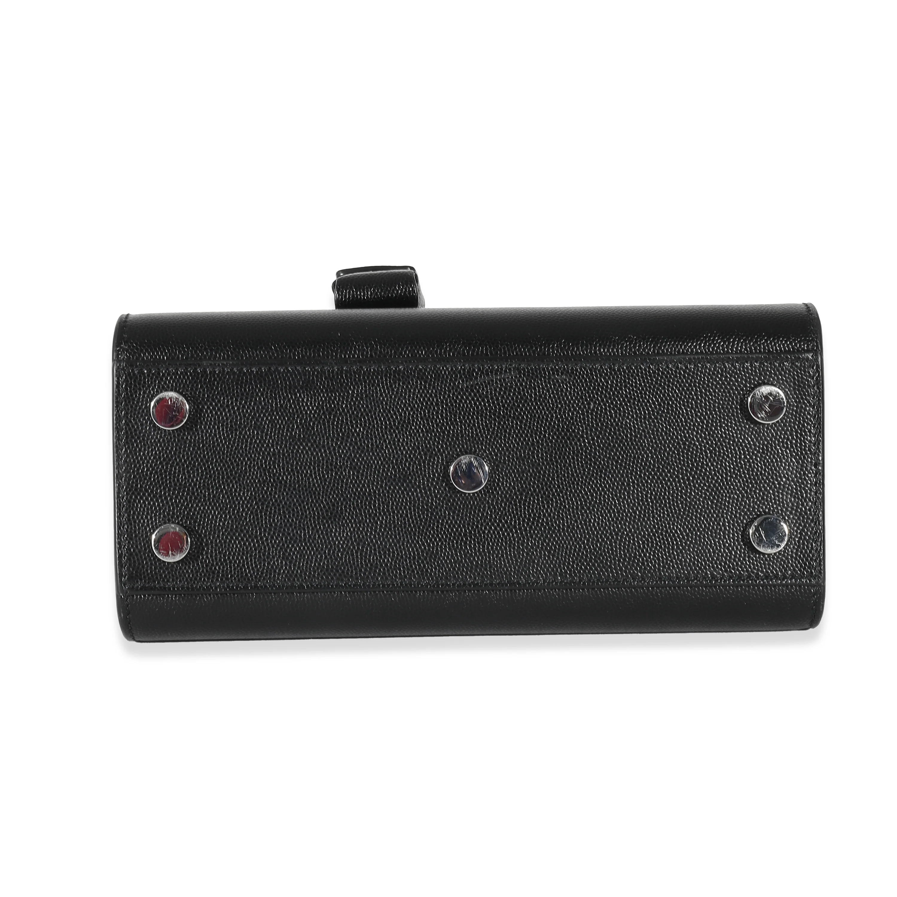 Black Grained Leather Nano Sac De Jour - Image 6