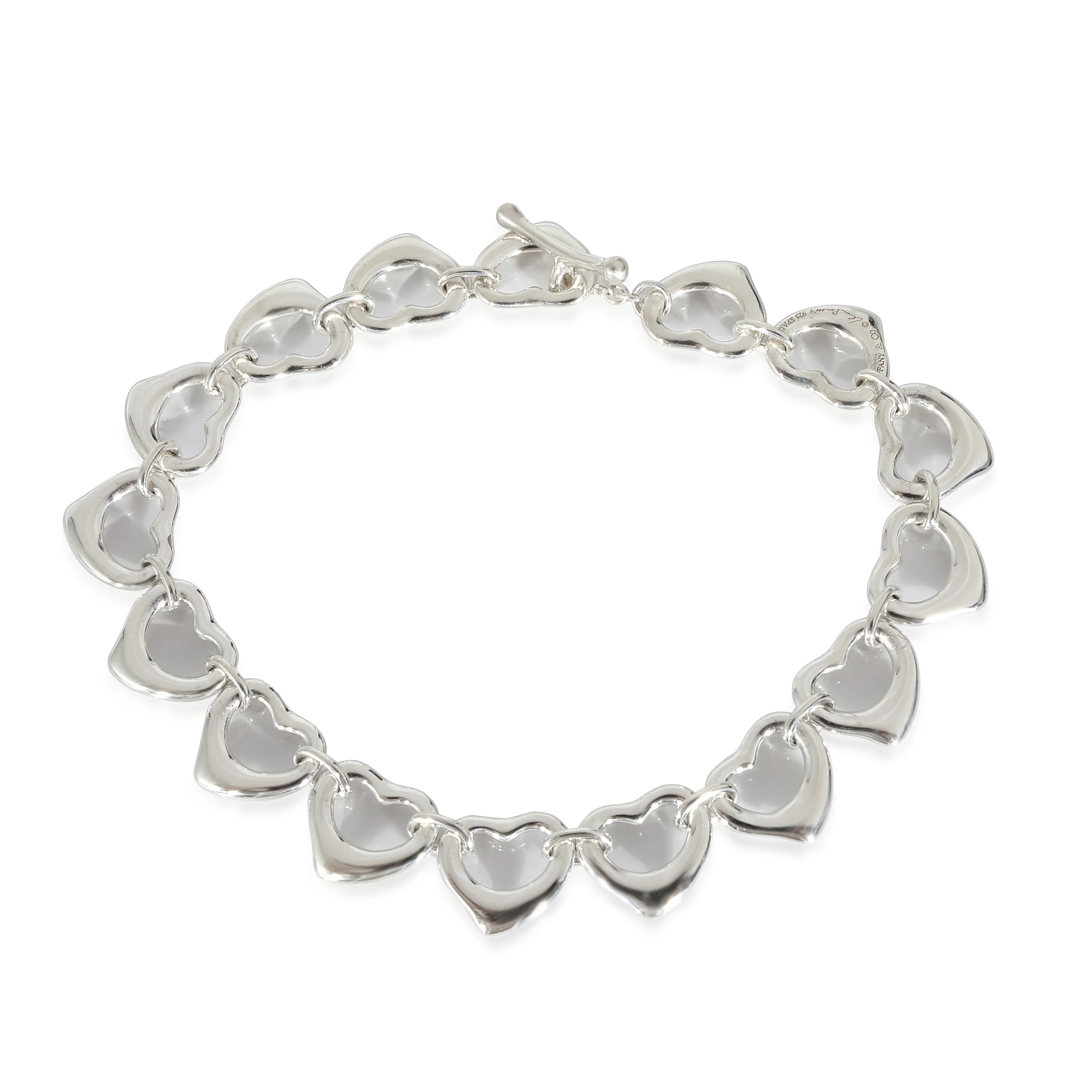 Tiffany & Co. Elsa Peretti Open Hearts Link Bracelet in Sterling Silver