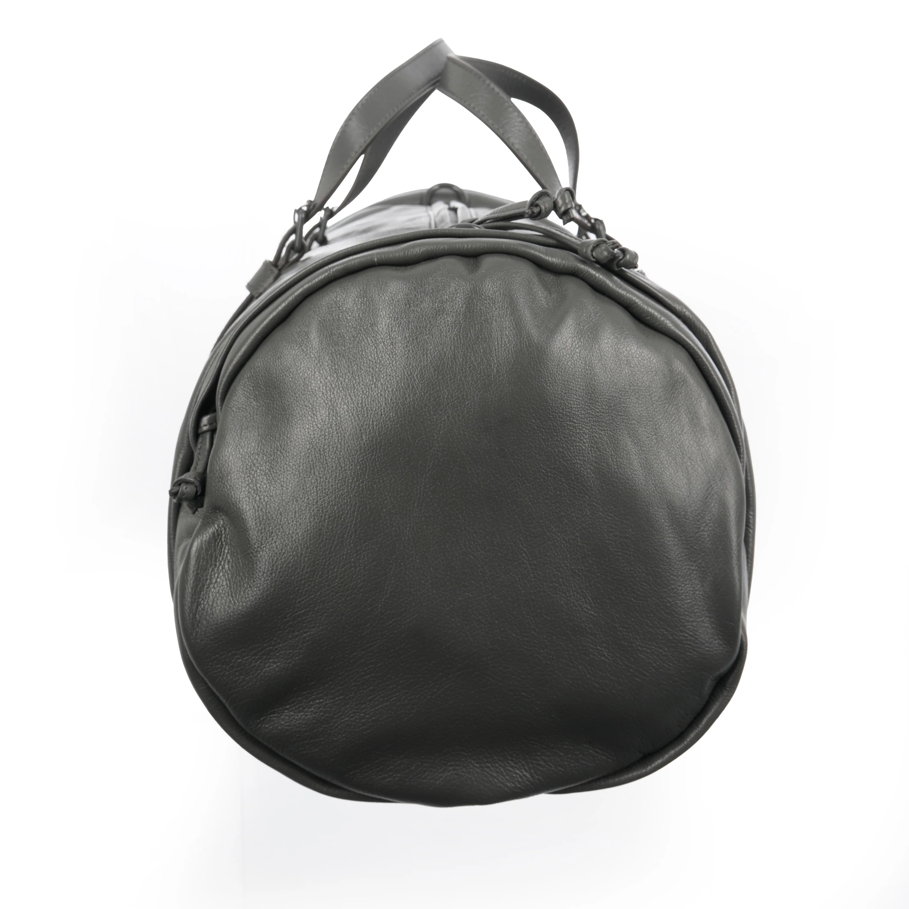 Grey Leather Tonal Double GG Large Duffle - Image 2