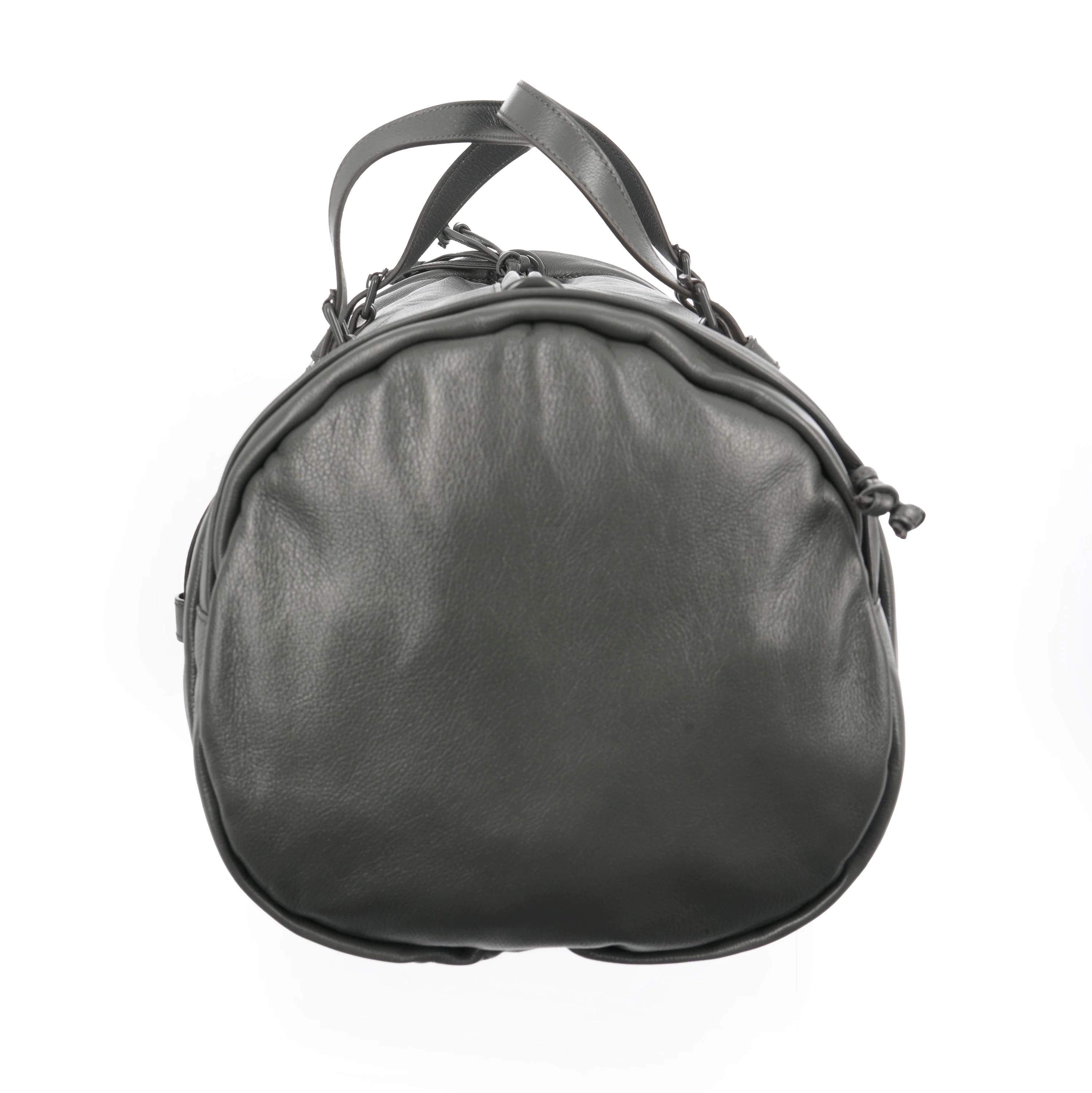 Grey Leather Tonal Double GG Large Duffle - Image 3