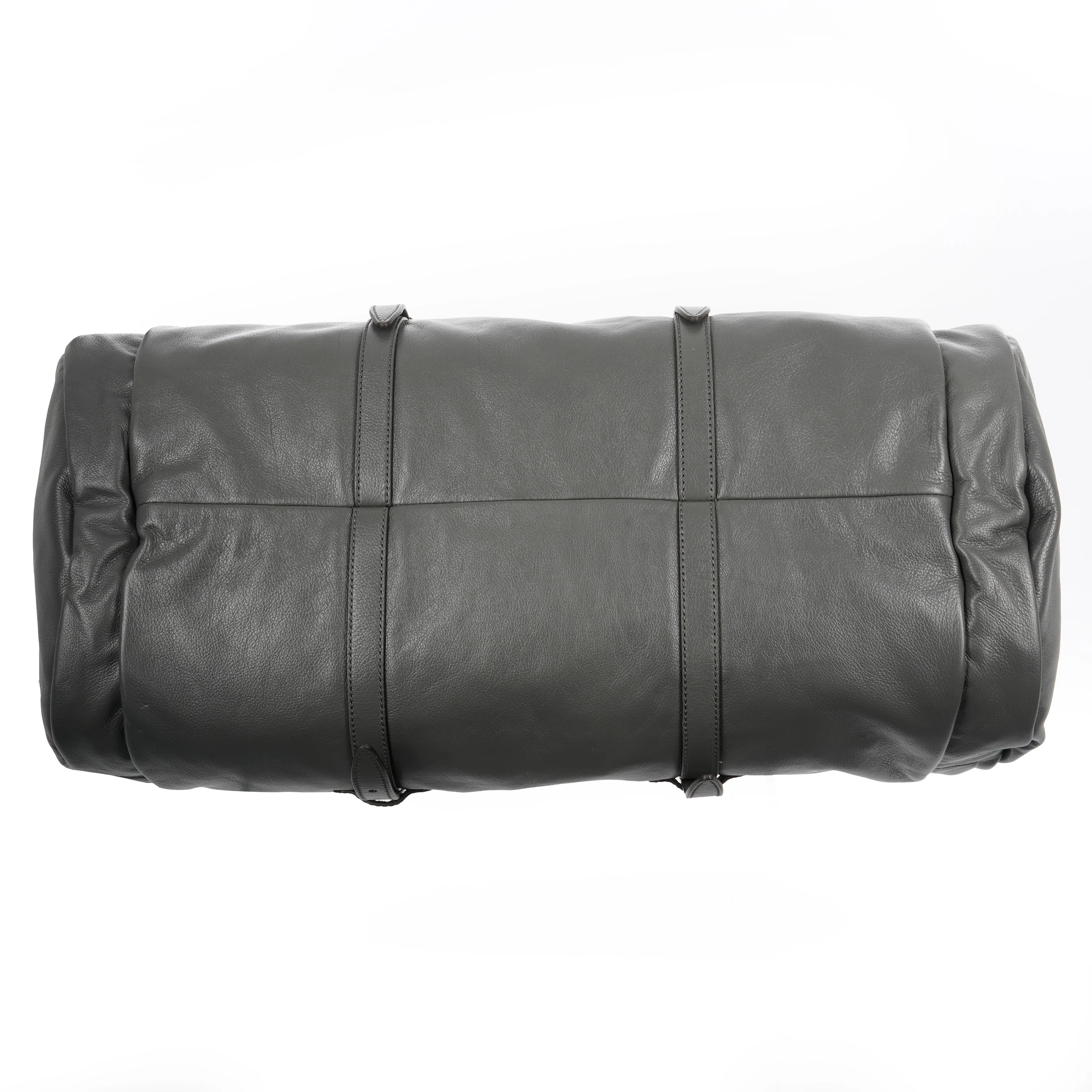Grey Leather Tonal Double GG Large Duffle - Image 5