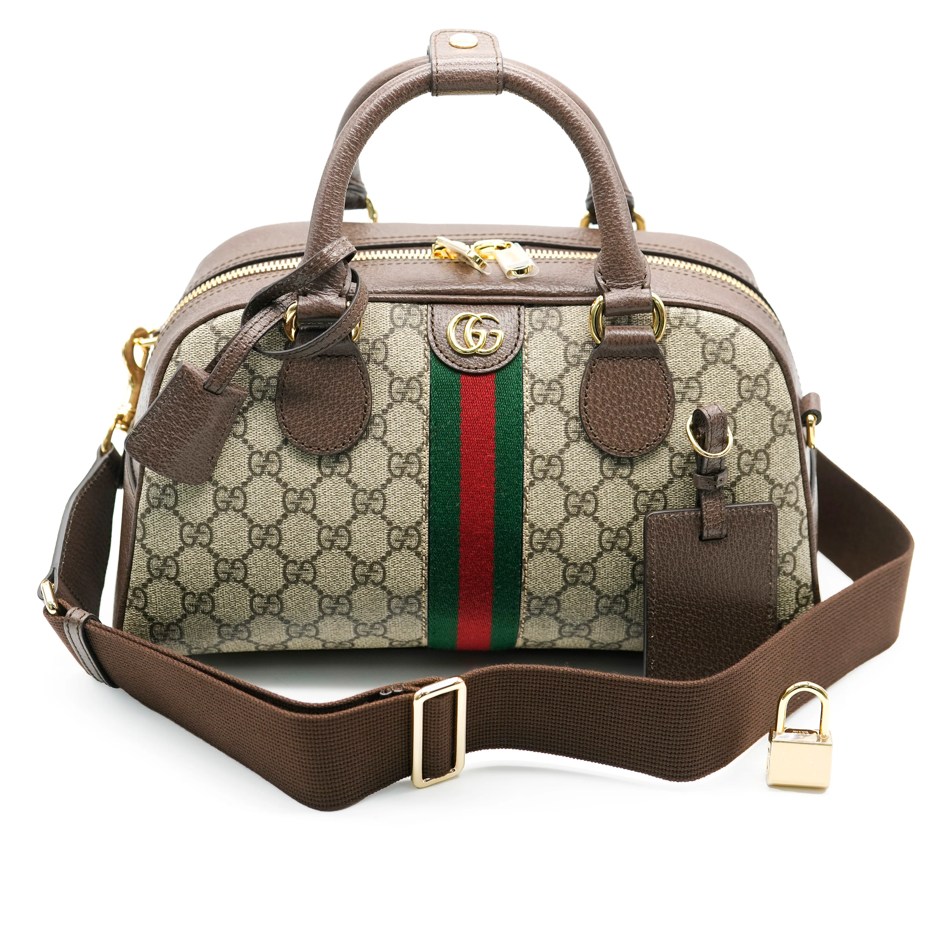 Gucci Beige GG Canvas Savoy Medium Bowling Bag - Image 8