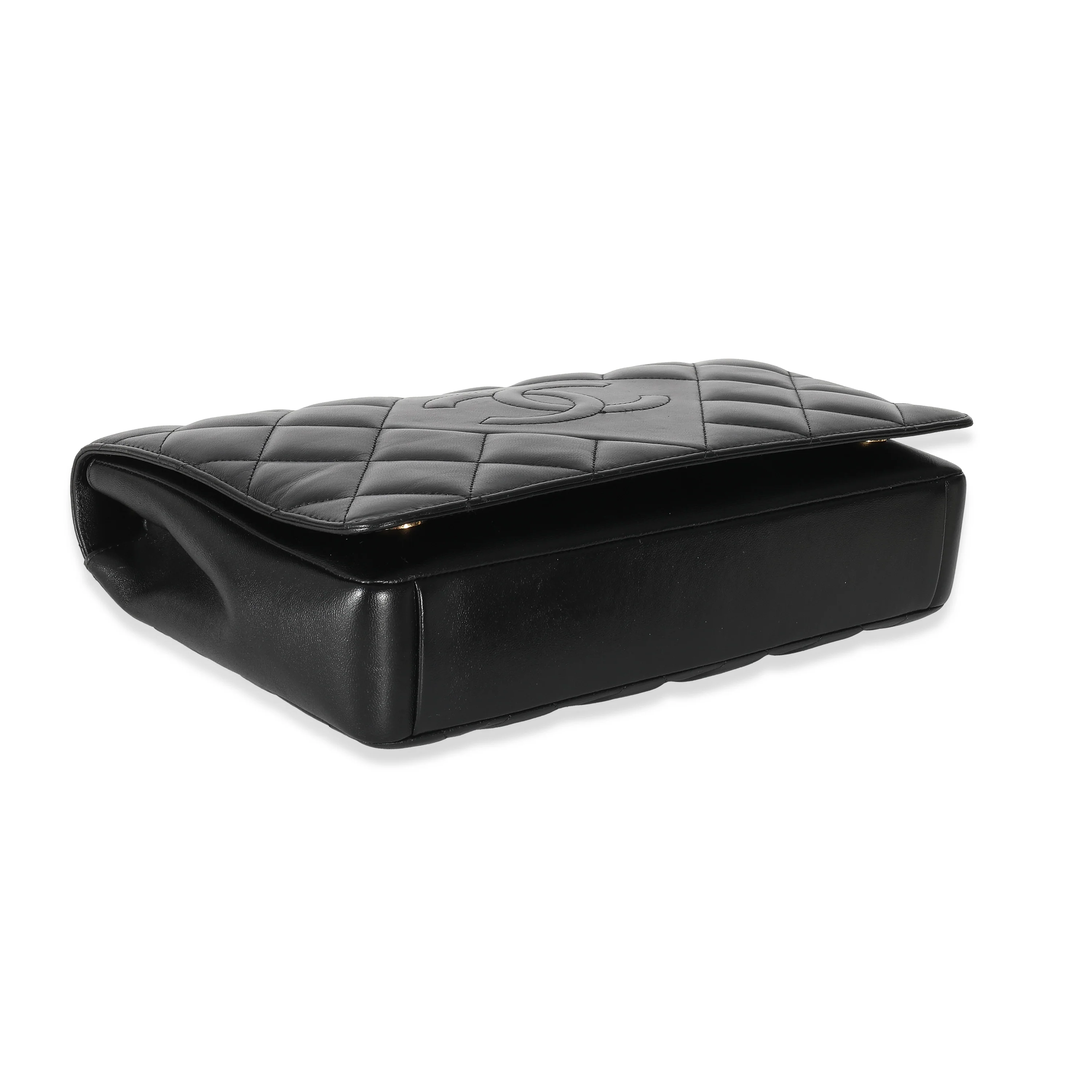 Chanel Black Diamond Quilted CC Medium Flap Bag - Image 7