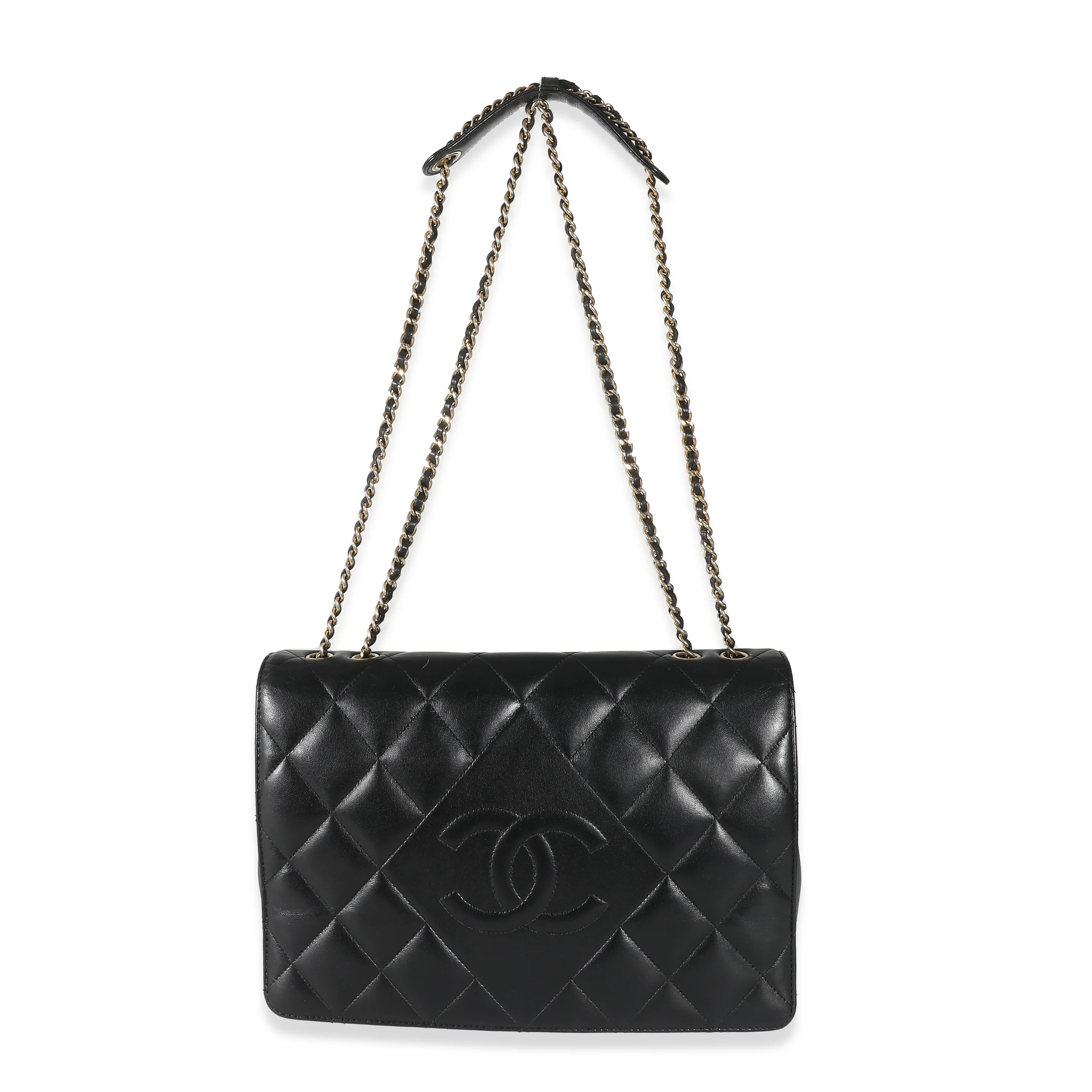 Chanel Black Diamond Quilted CC Medium Flap Bag - Image 8