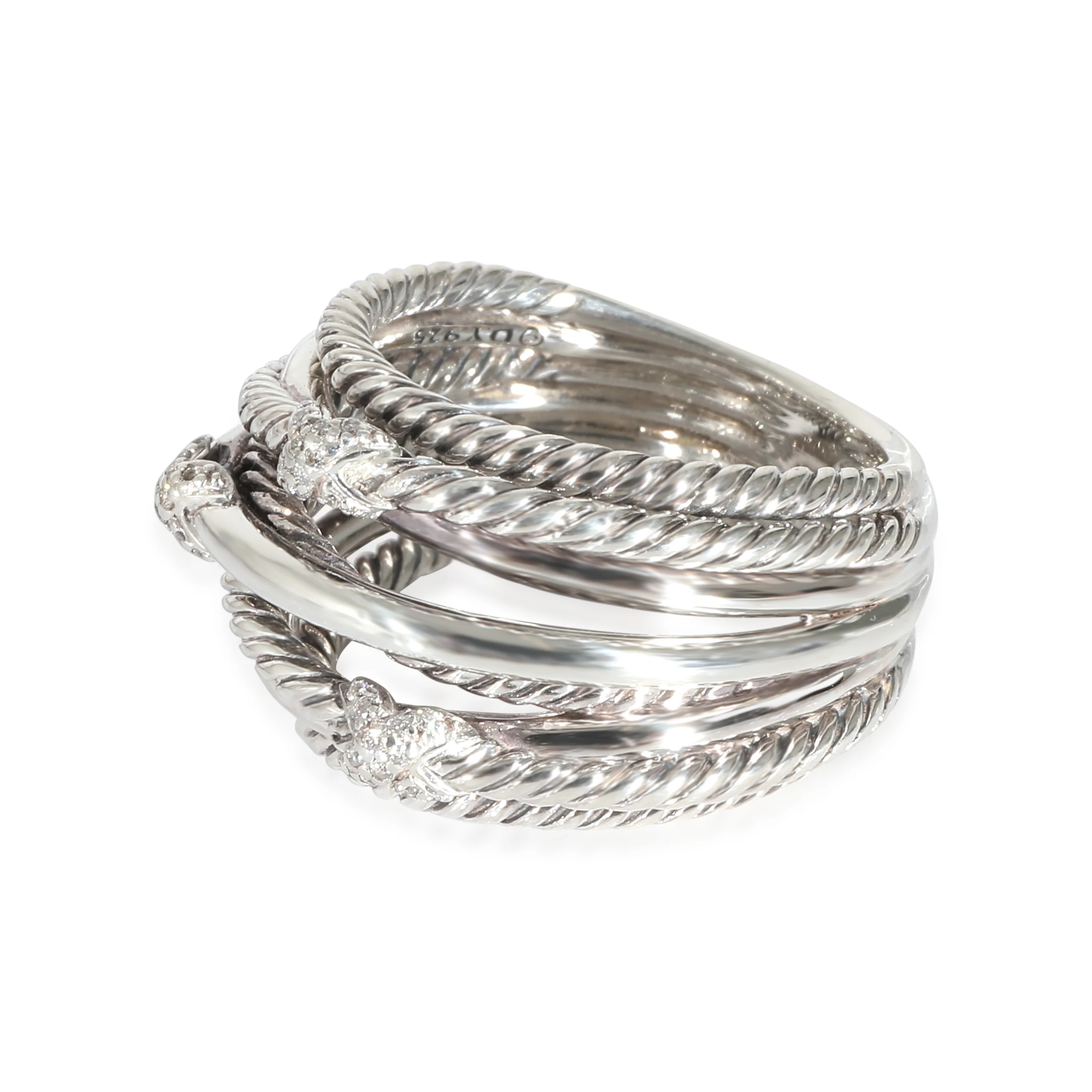 David Yurman Crossover Diamond Ring in Sterling Silver 0.11 CTW - Image 2