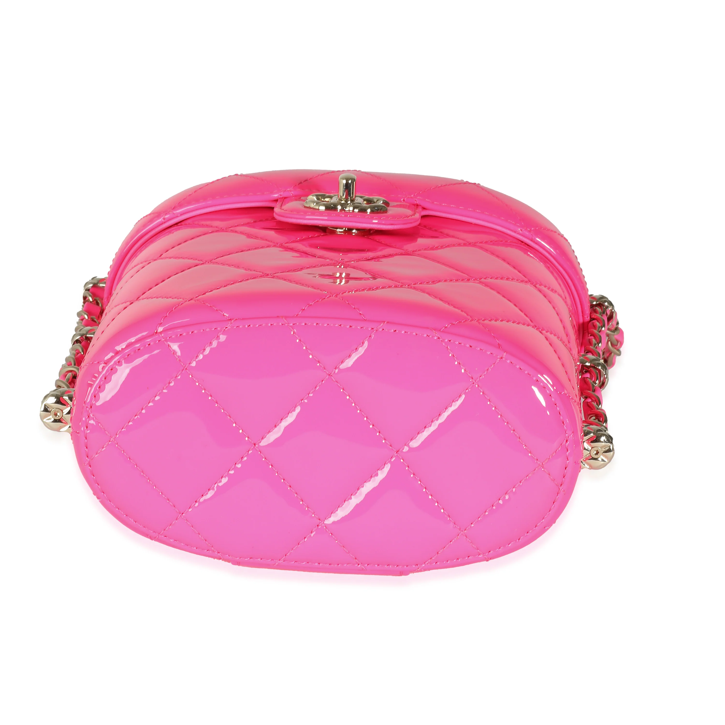 Chanel 23C Neon Pink Quilted Patent Vanity Case - Image 5