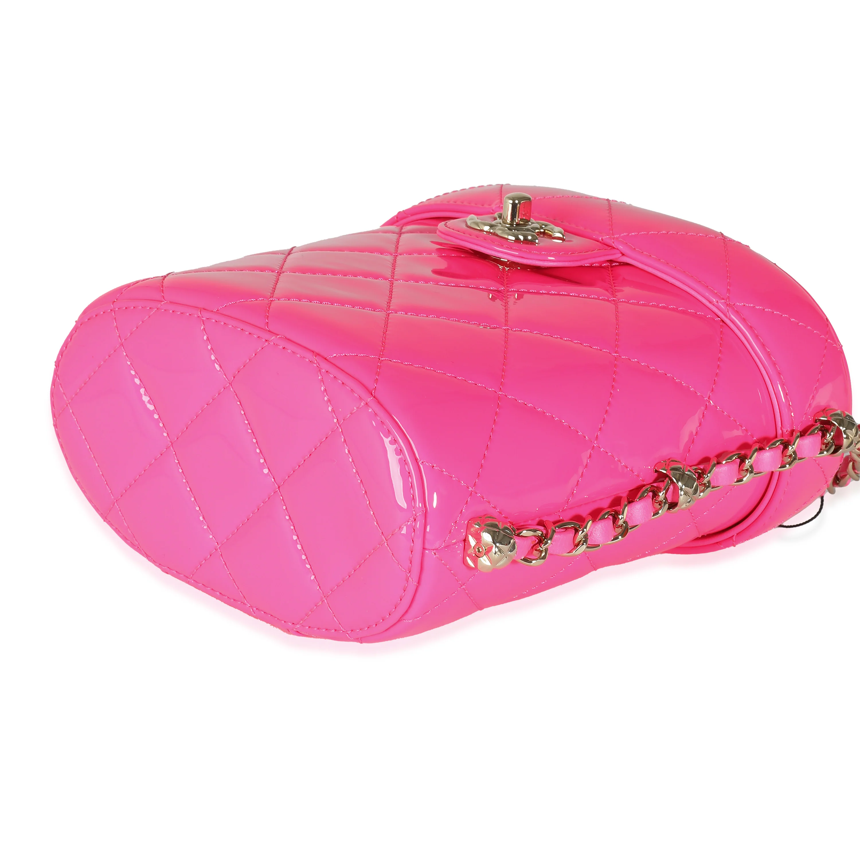 Chanel 23C Neon Pink Quilted Patent Vanity Case - Image 6