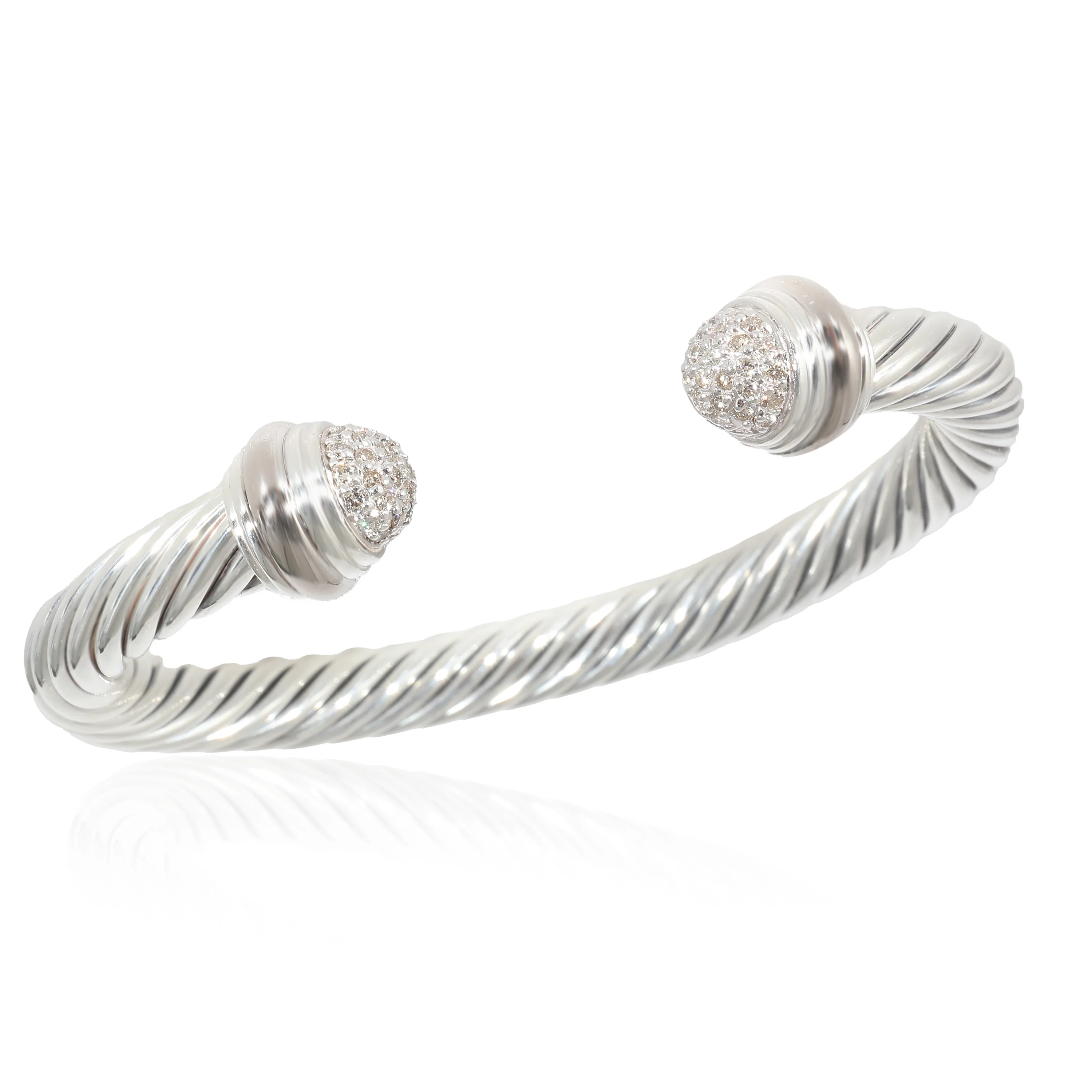 David Yurman Cable Classic Bracelet in Sterling Silver 0.34 CTW - Image 2