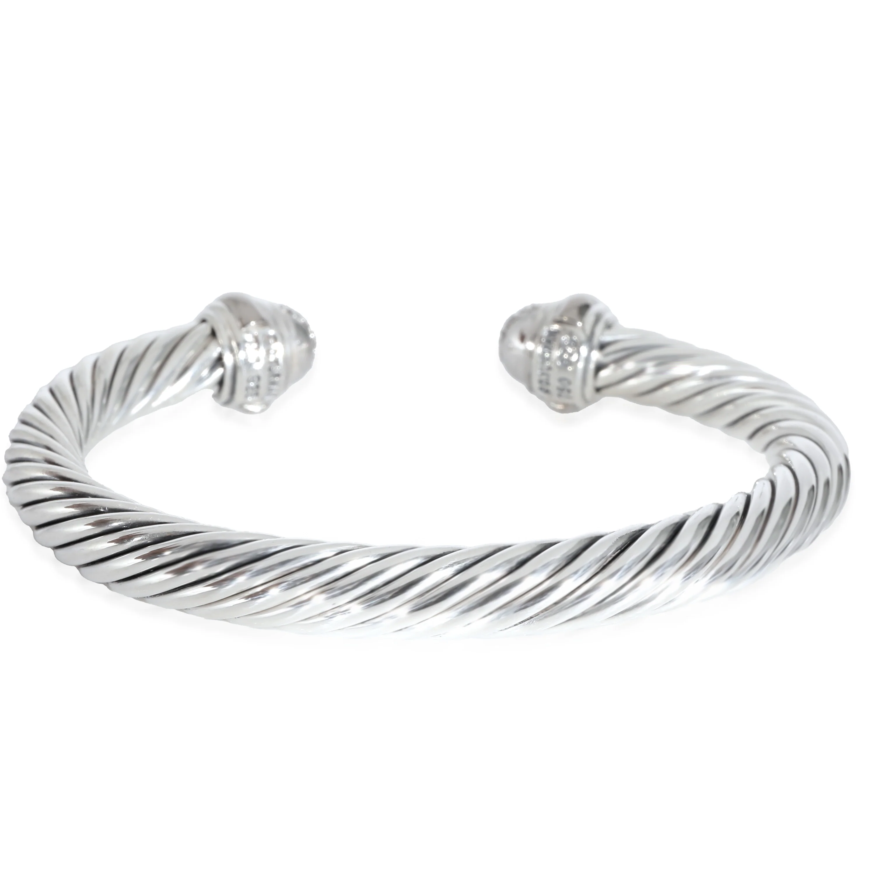 David Yurman Cable Classic Bracelet in Sterling Silver 0.34 CTW - Image 3