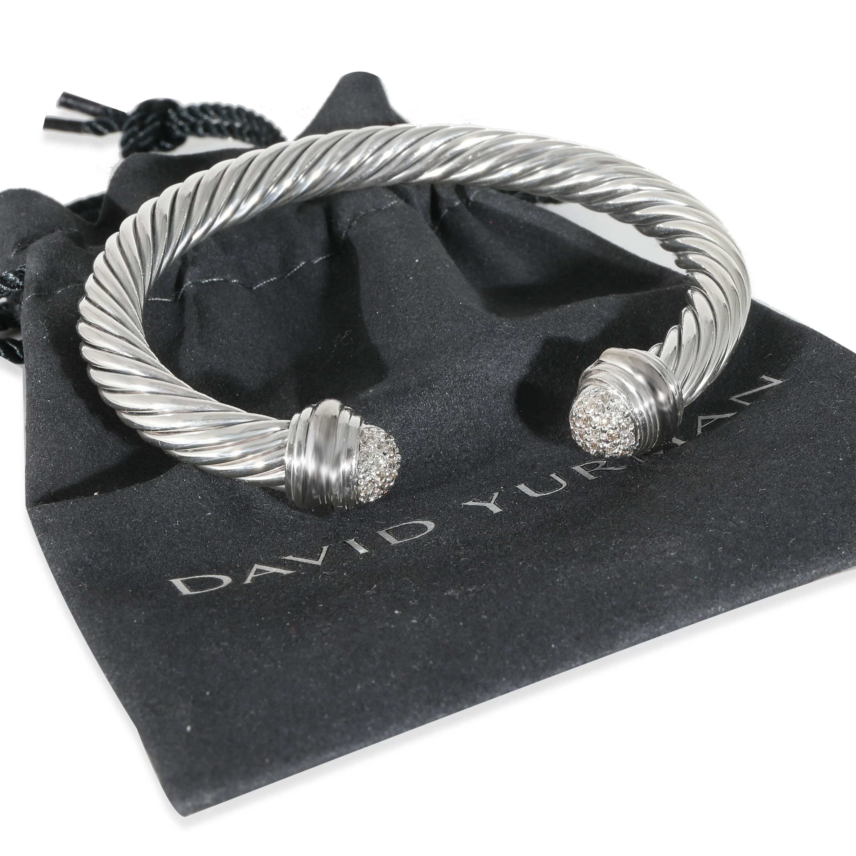 David Yurman Cable Classic Bracelet in Sterling Silver 0.34 CTW - Image 4