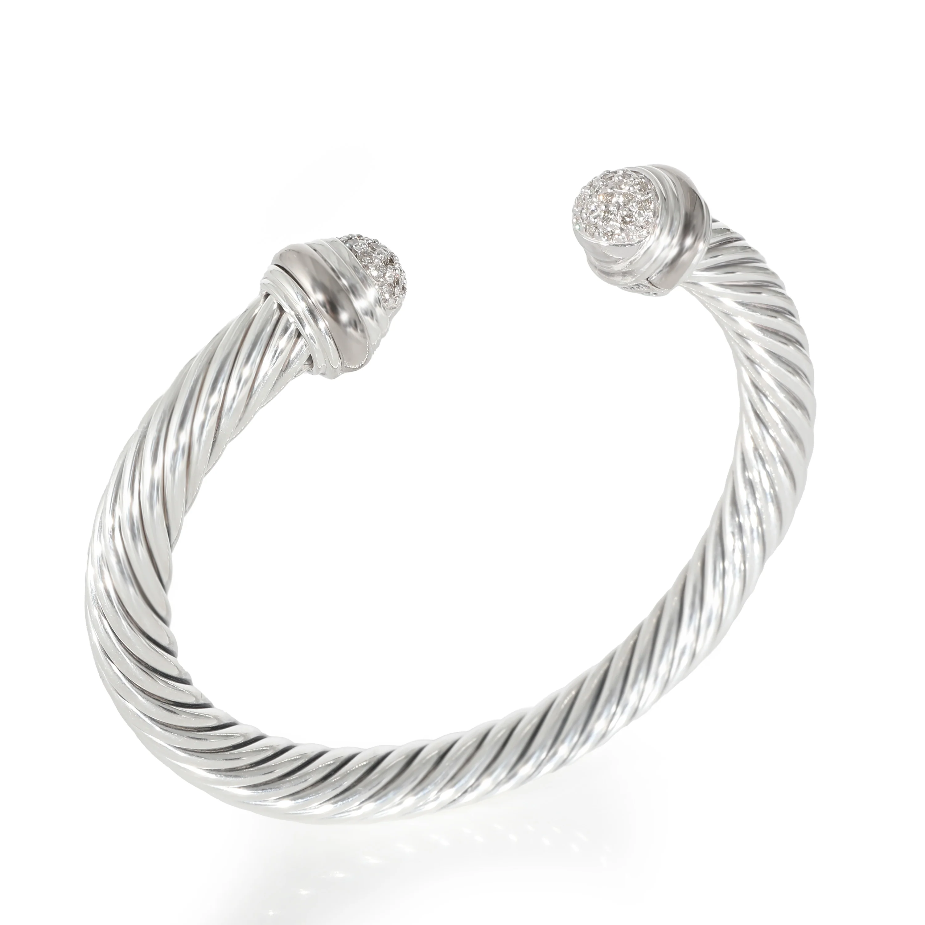 David Yurman Cable Classic Bracelet in Sterling Silver 0.34 CTW - Image 5