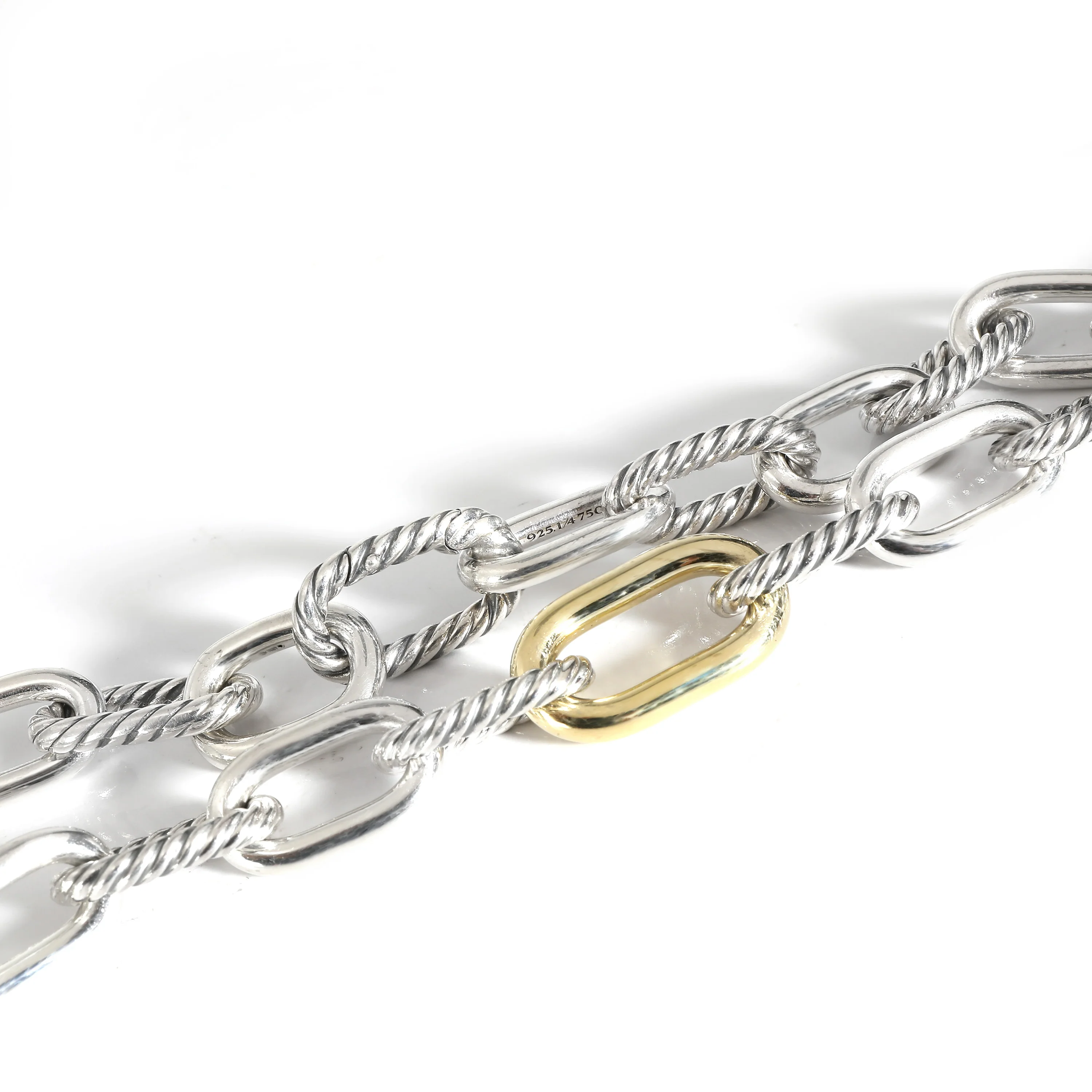 Madison Necklace in 1/4 750 Yellow Gold/Sterling Silver - Image 3