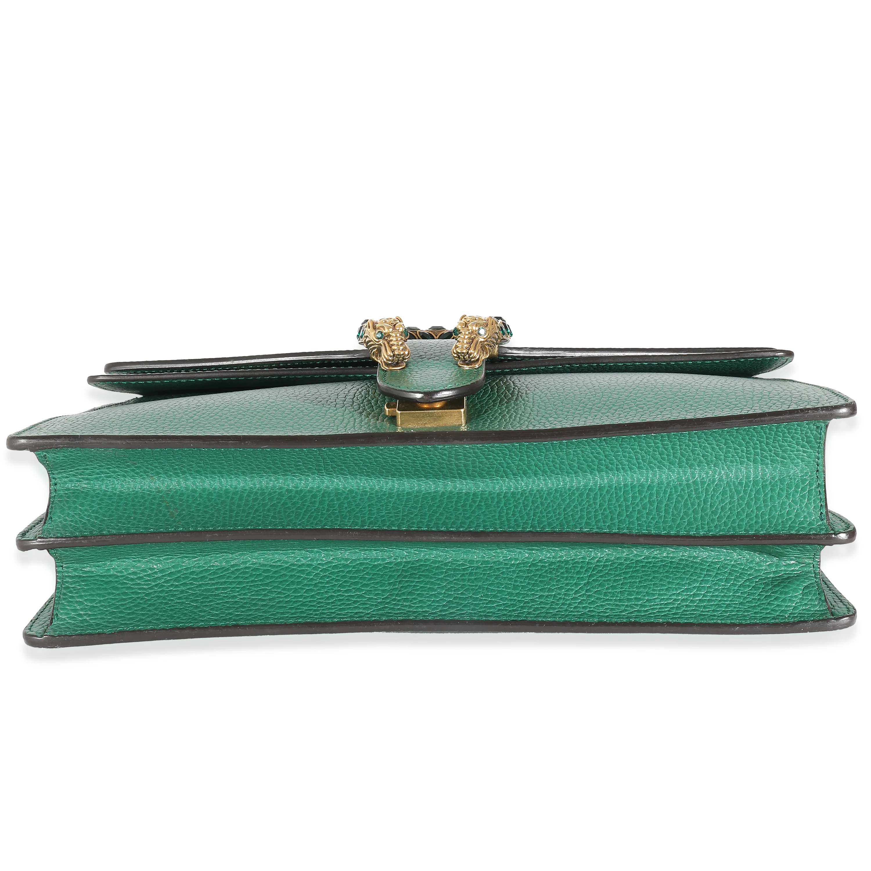 Gucci Emerald Green Pebbled Leather Medium Dionysus - Image 6