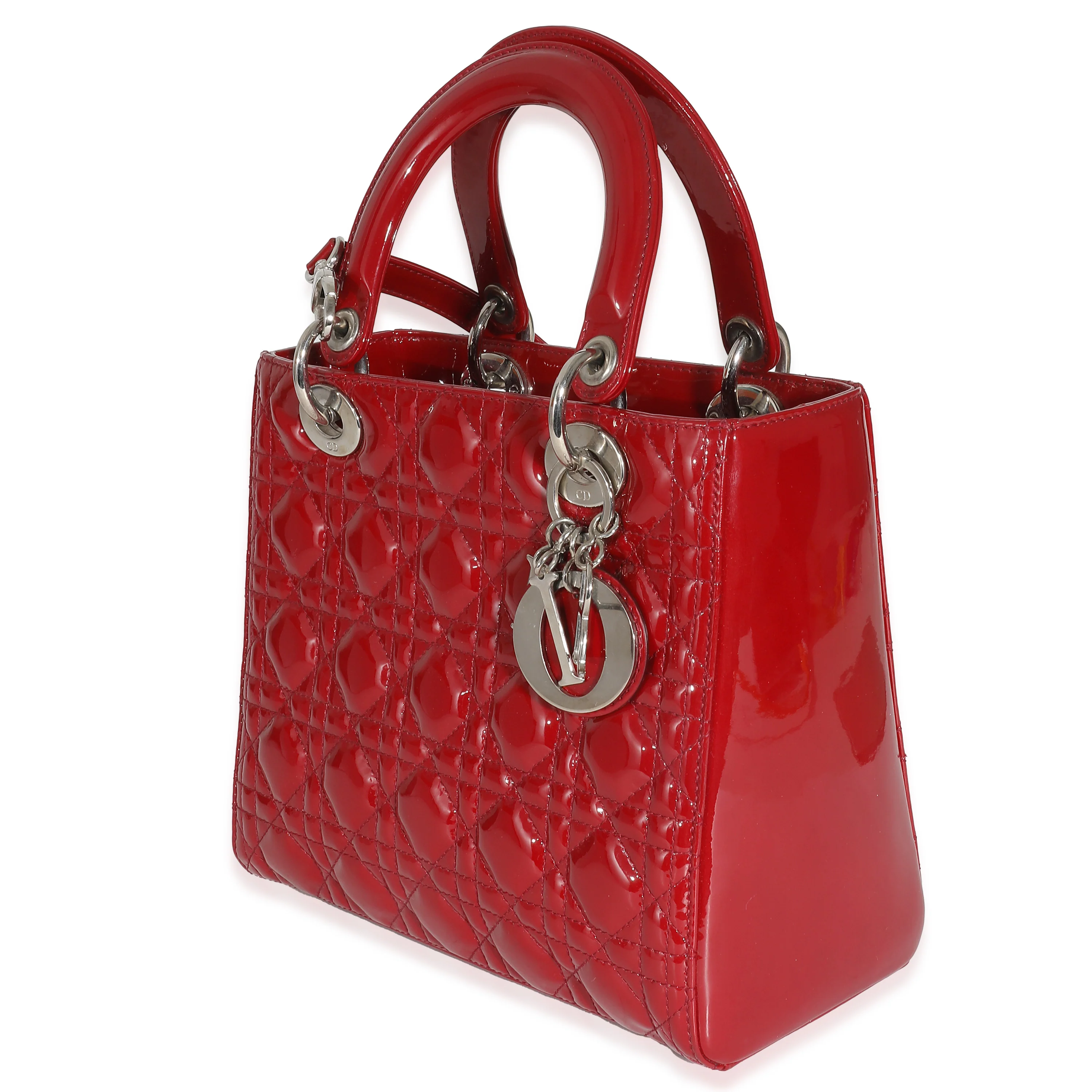 Christian Dior Red Patent Cannage Medium Lady Dior - Image 2