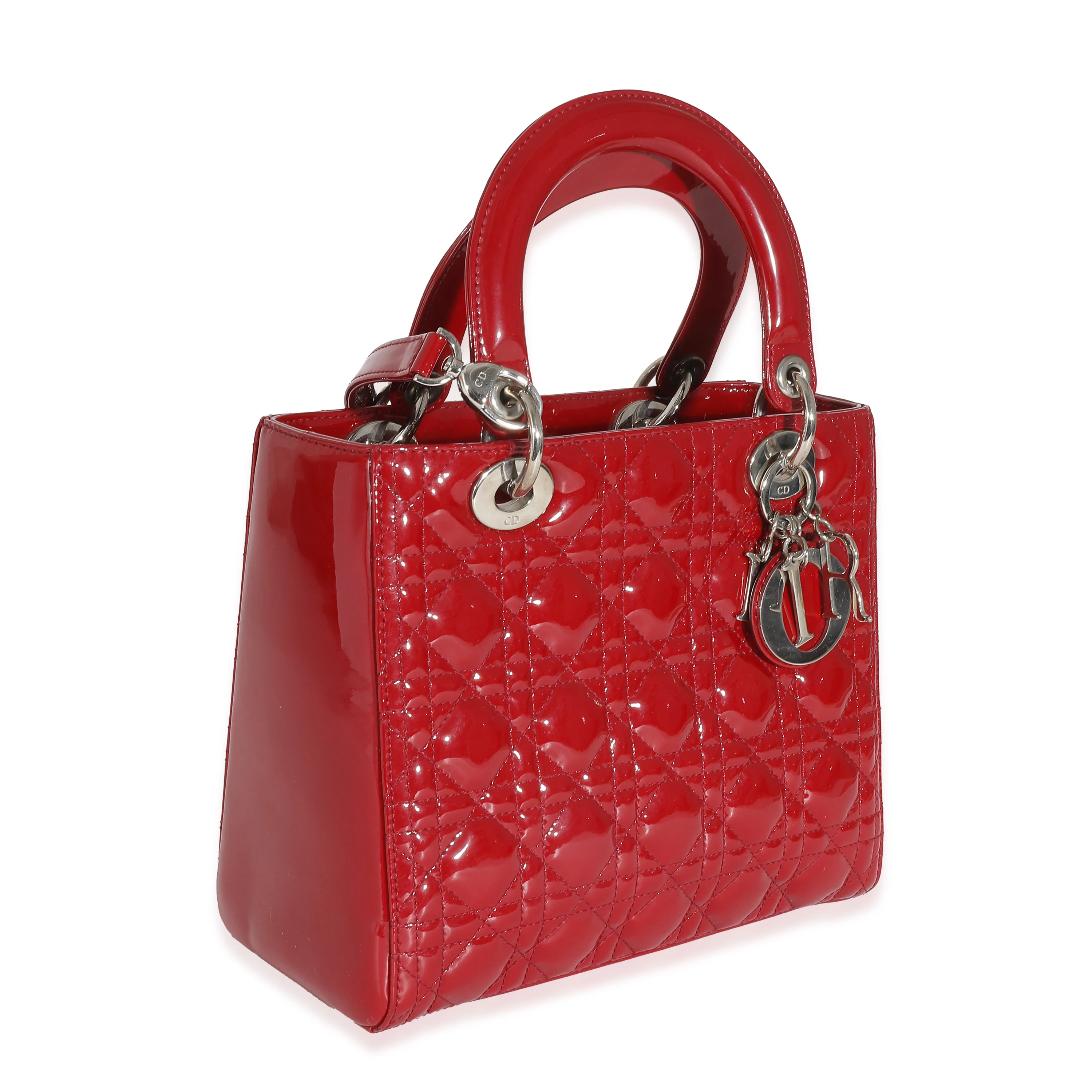 Christian Dior Red Patent Cannage Medium Lady Dior - Image 3