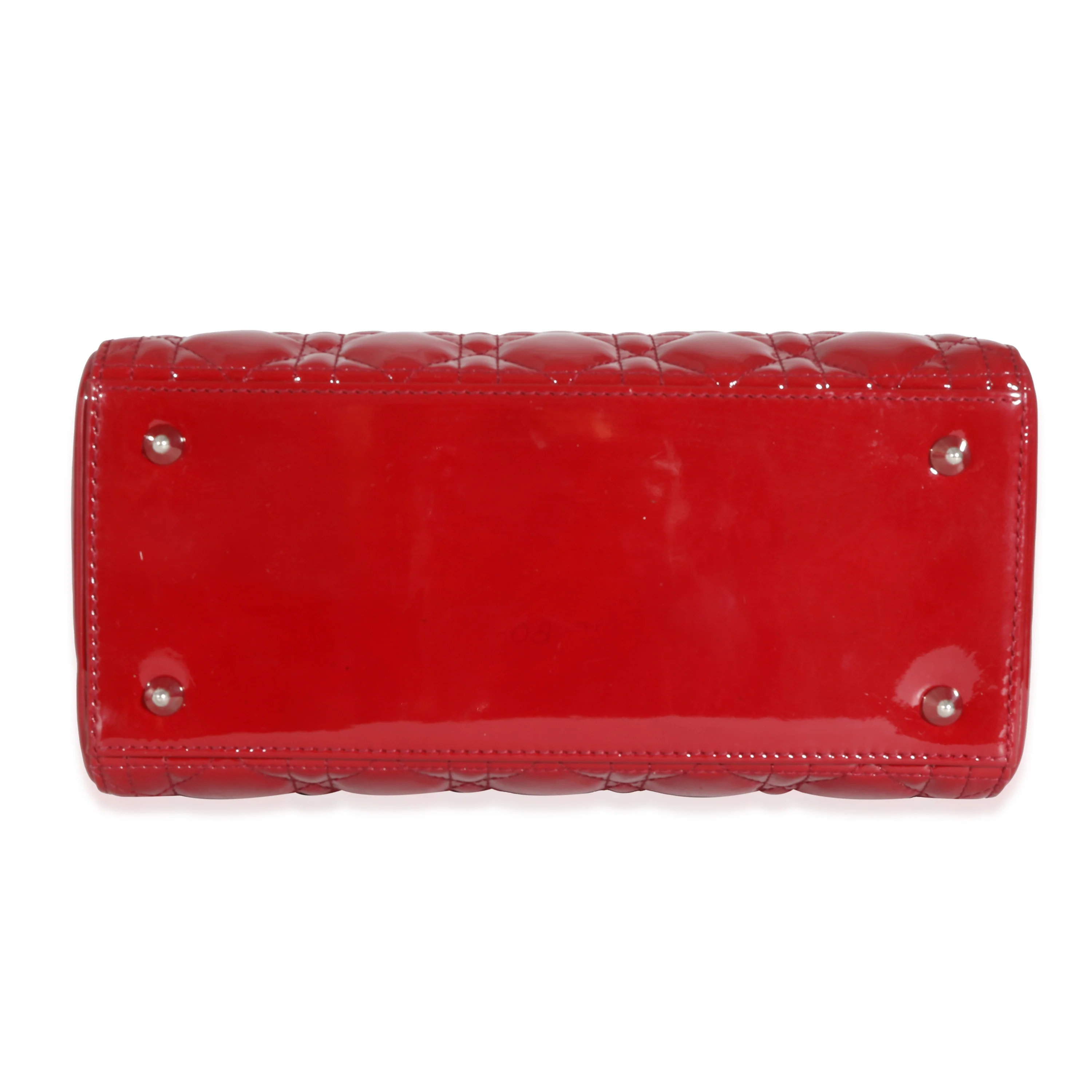 Christian Dior Red Patent Cannage Medium Lady Dior - Image 7