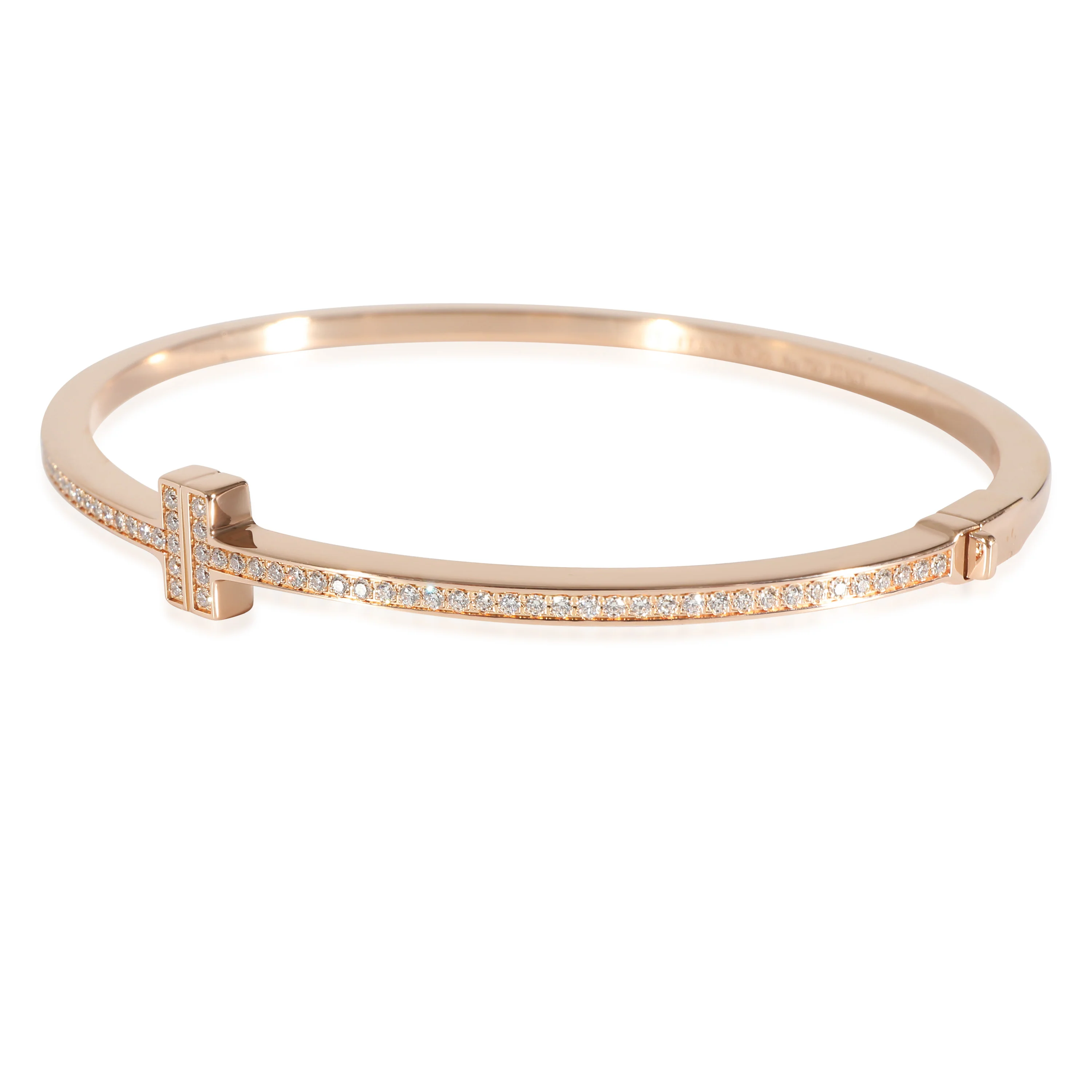 Tiffany T Hinged Bracelet in 18k Rose Gold 0.33 CTW - Image 2