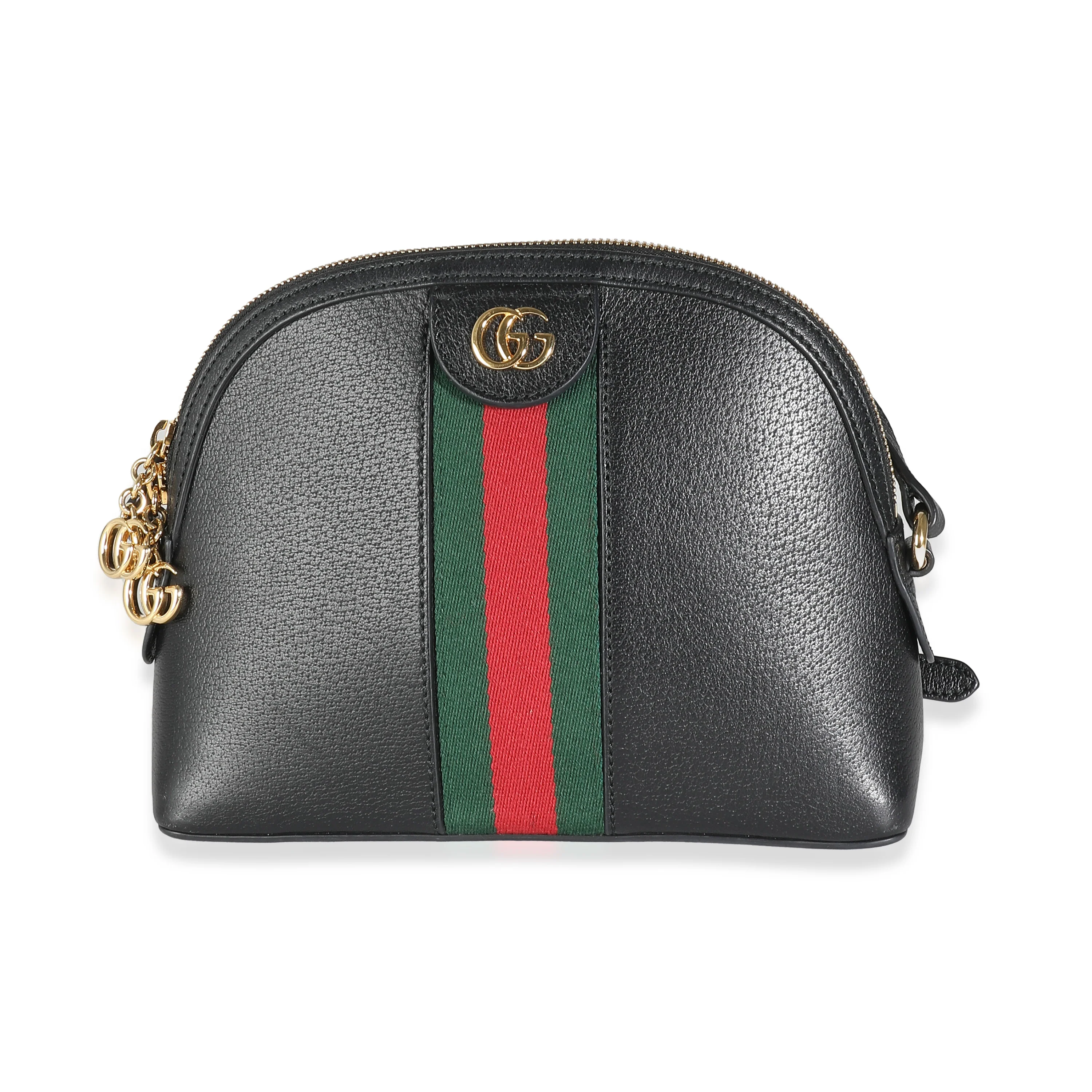 Gucci Black Calfskin Web Small Ophidia Dome Bag