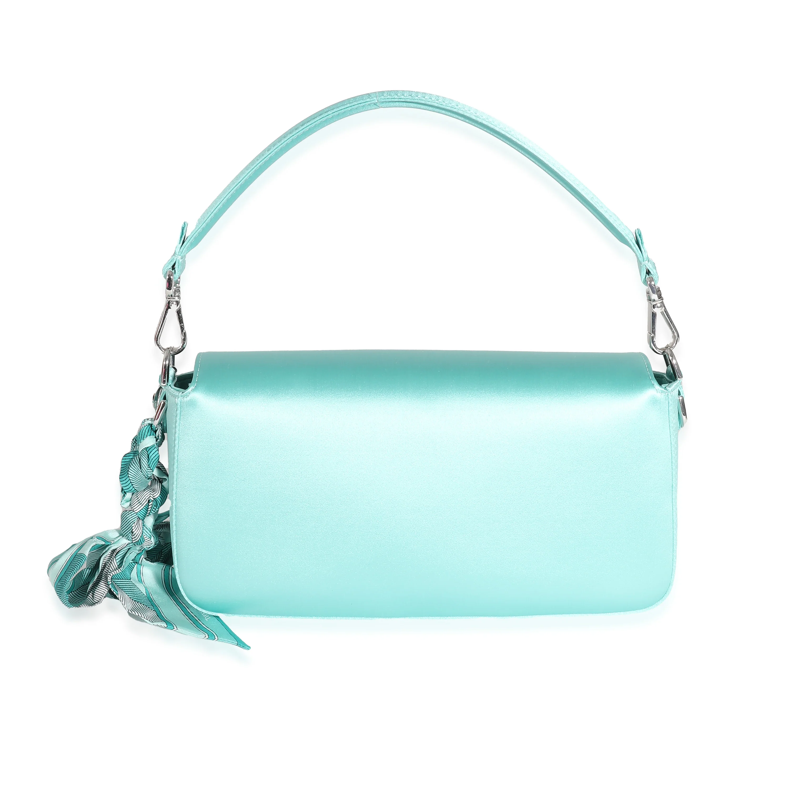 Fendi x Tiffany & Co Blue Silk Medium Baguette - Image 3