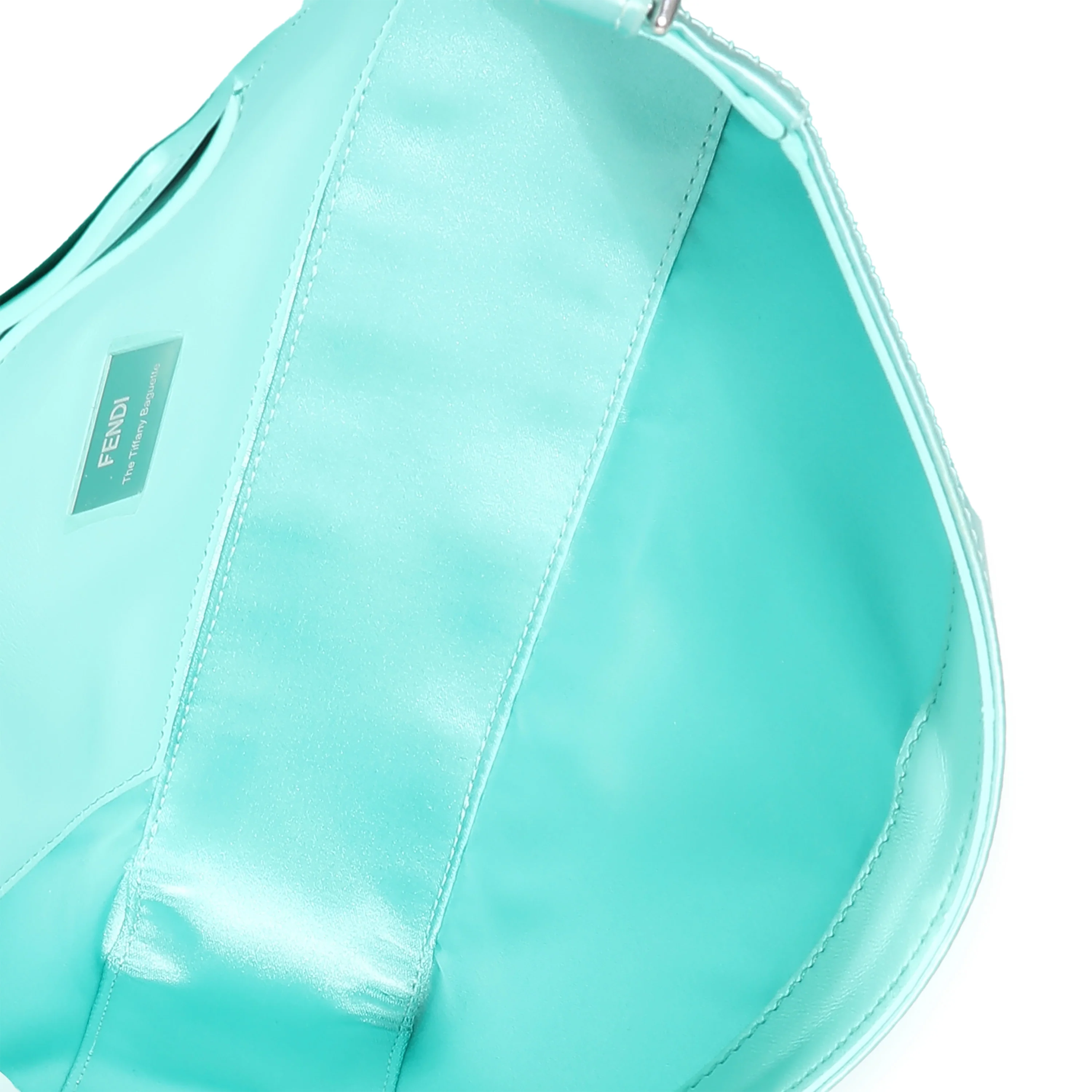 Fendi x Tiffany & Co Blue Silk Medium Baguette - Image 4