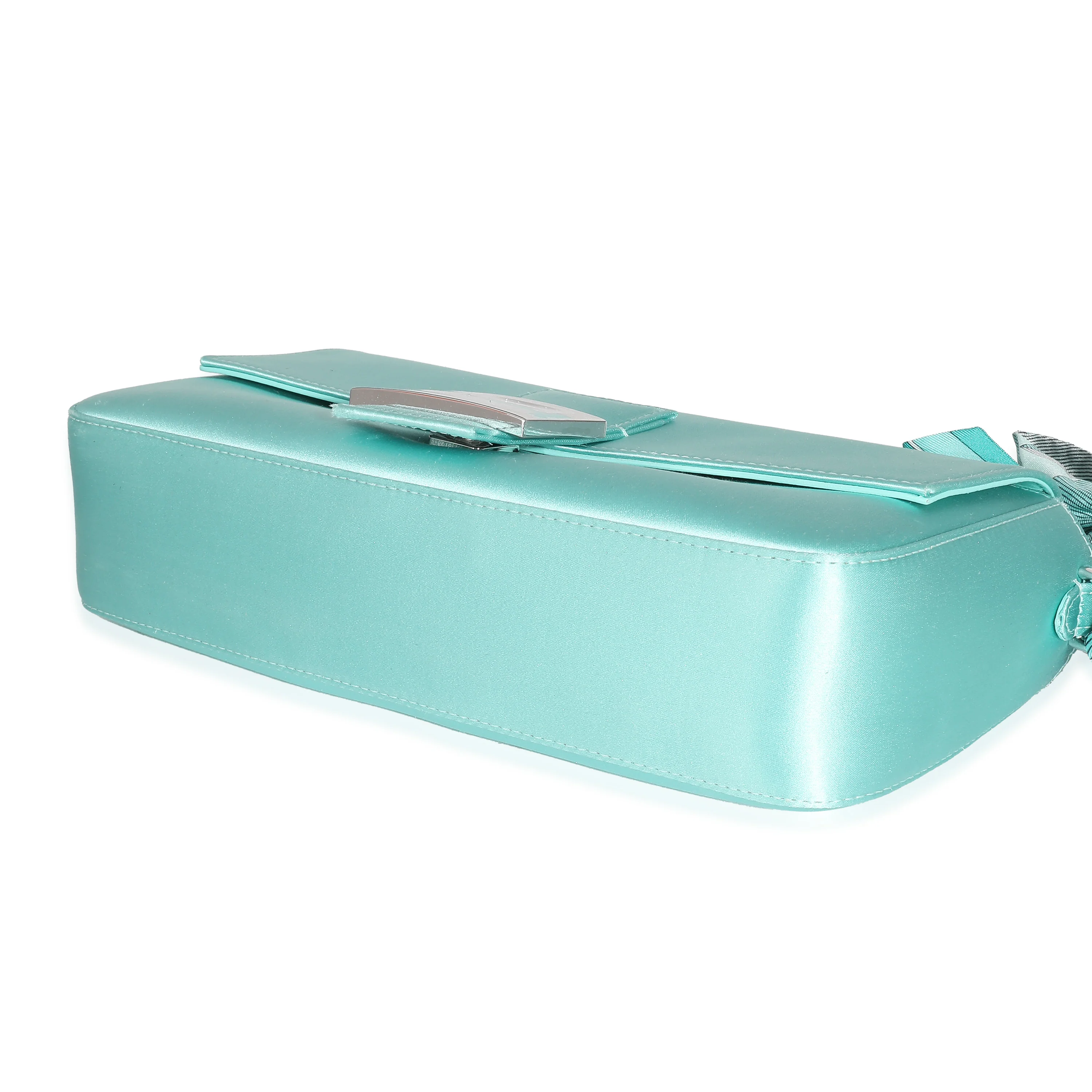 Fendi x Tiffany & Co Blue Silk Medium Baguette - Image 7