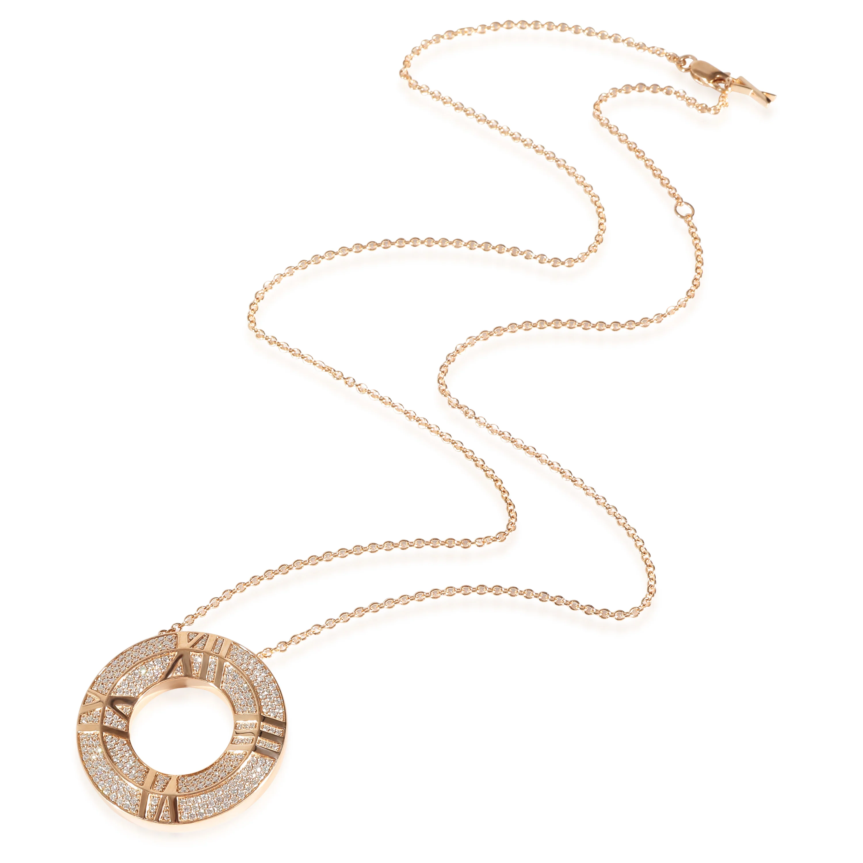 Tiffany & Co. Atlas Pave Diamond Pendant in 18k Rose Gold 0.57 CTW - Image 2