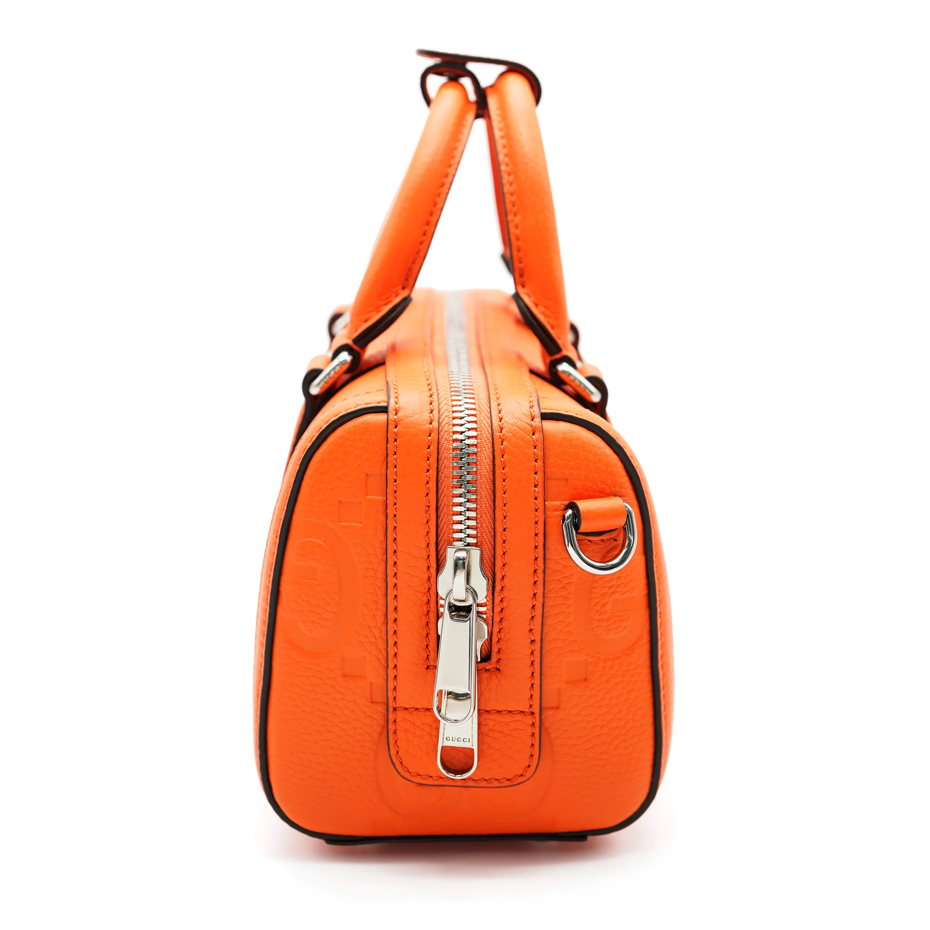Gucci Orange Calfskin Jumbo GG Mini Duffle - Image 2