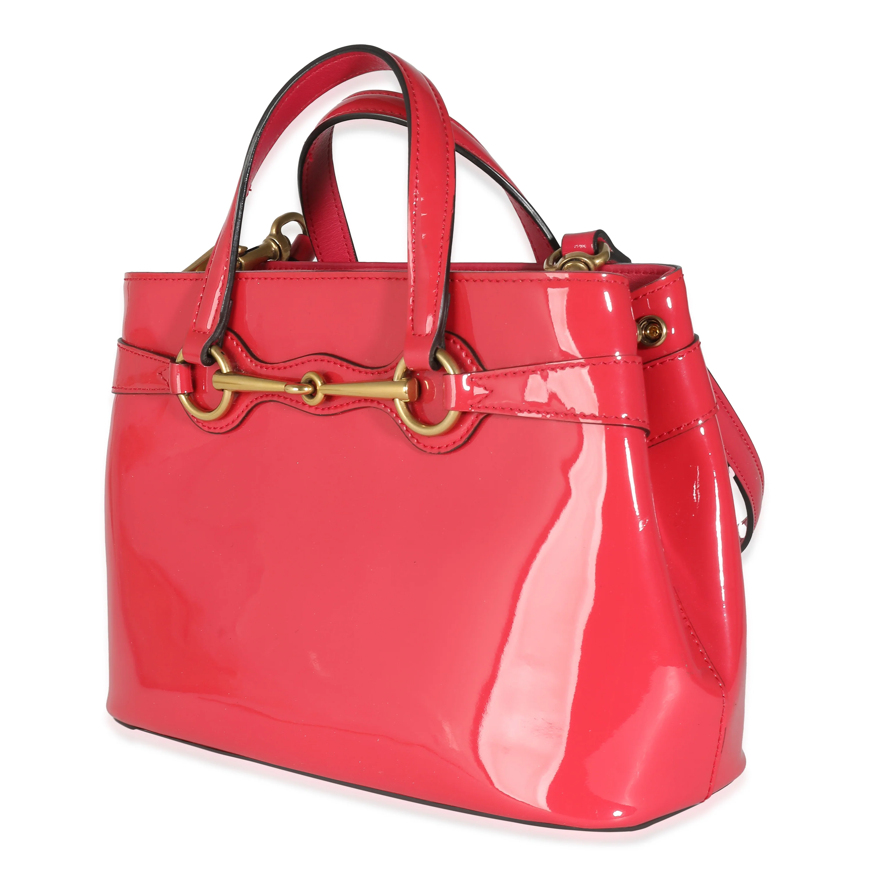 Gucci Pink Patent Bright Bit Tote - Image 2