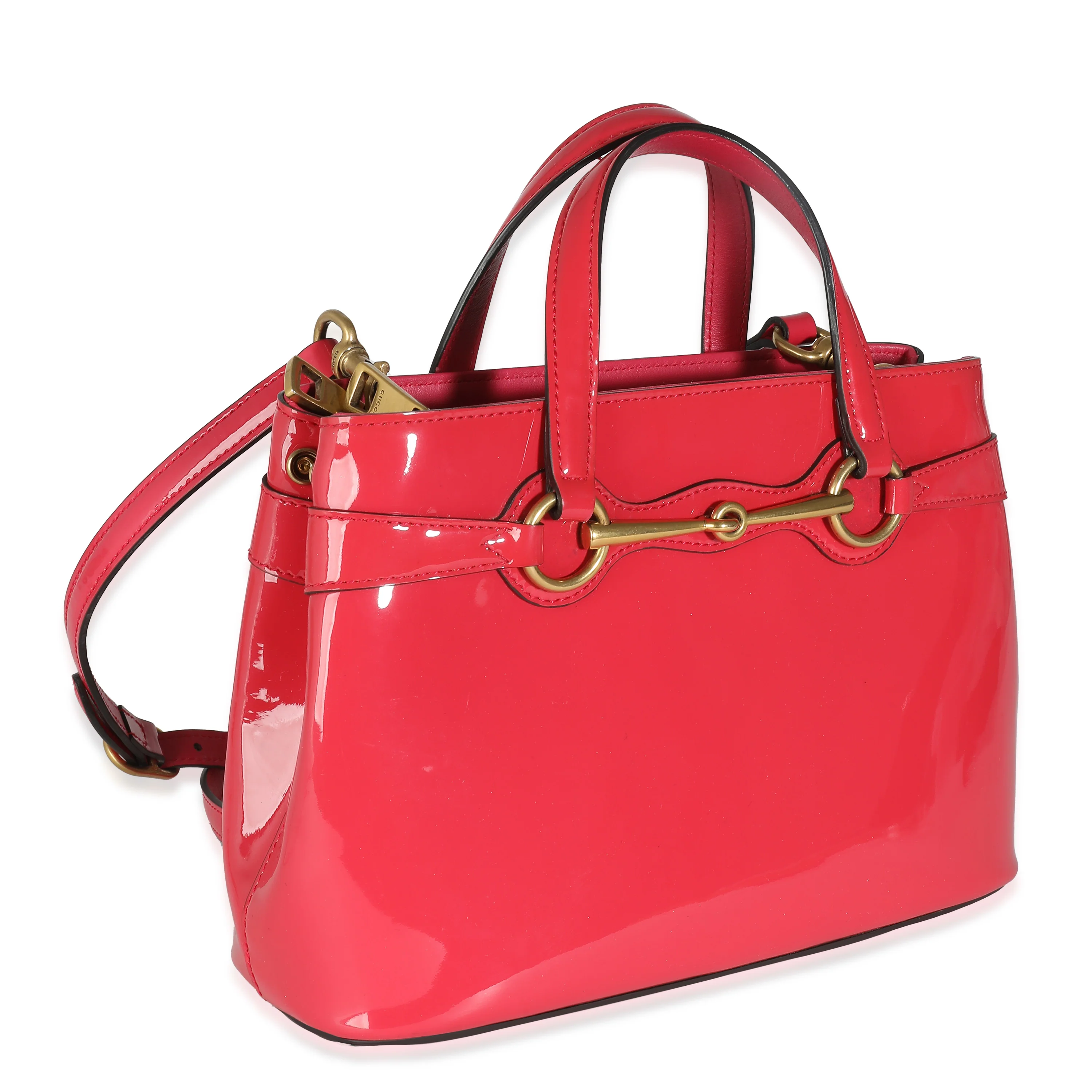 Gucci Pink Patent Bright Bit Tote - Image 3