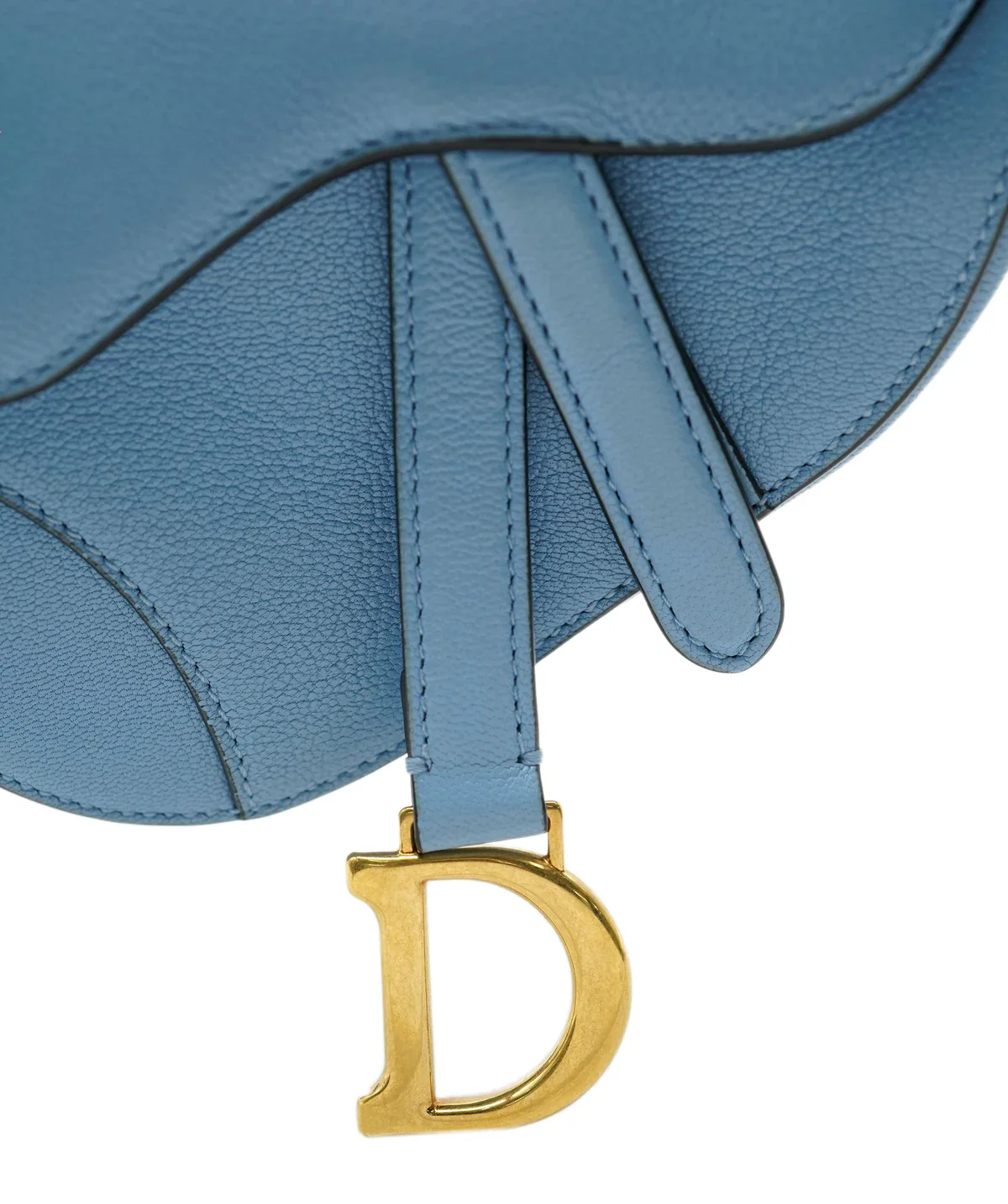 Christian Dior Cornflower Blue Goatskin Micro Saddle Bag - Image 3
