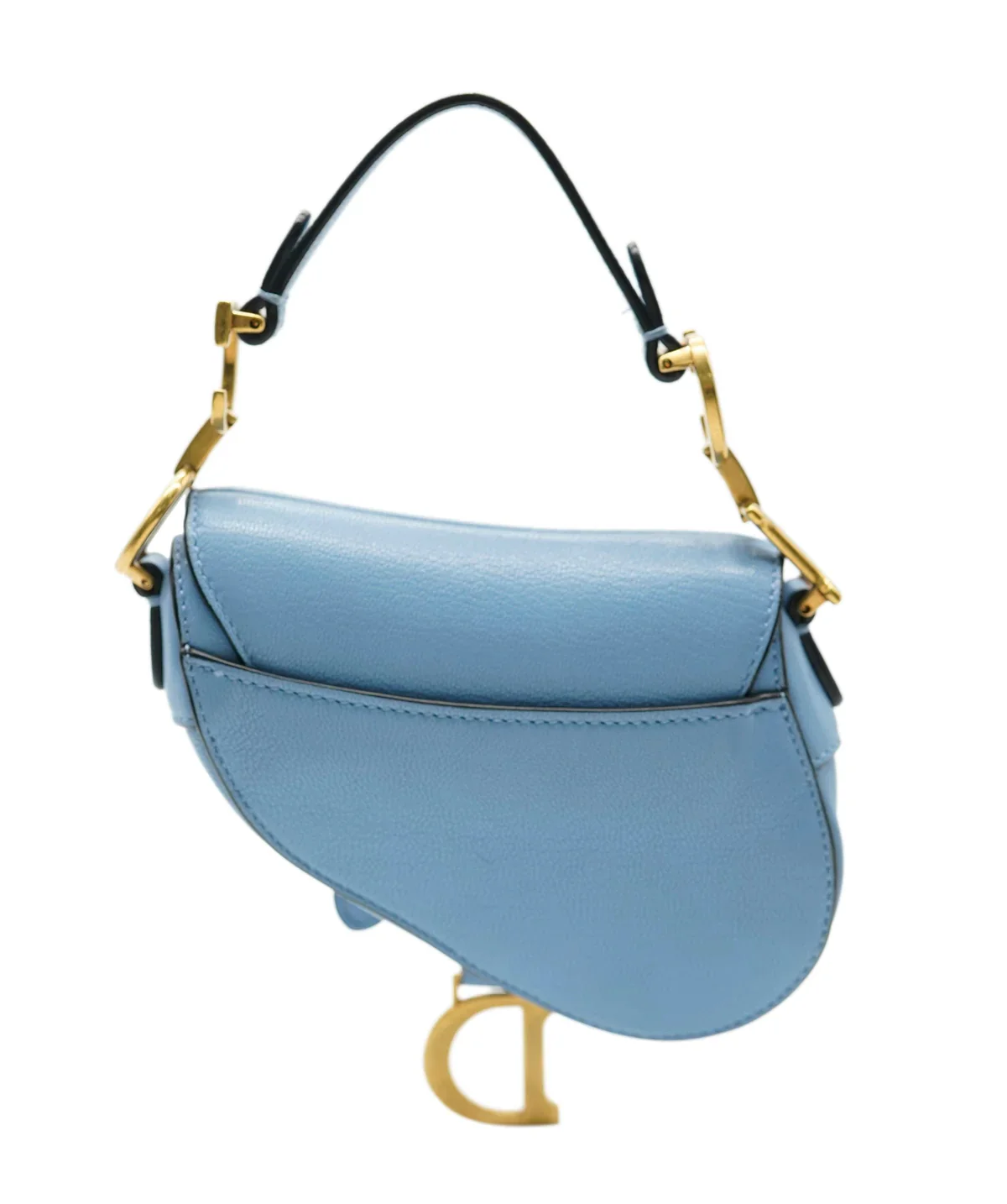 Christian Dior Cornflower Blue Goatskin Micro Saddle Bag - Image 4