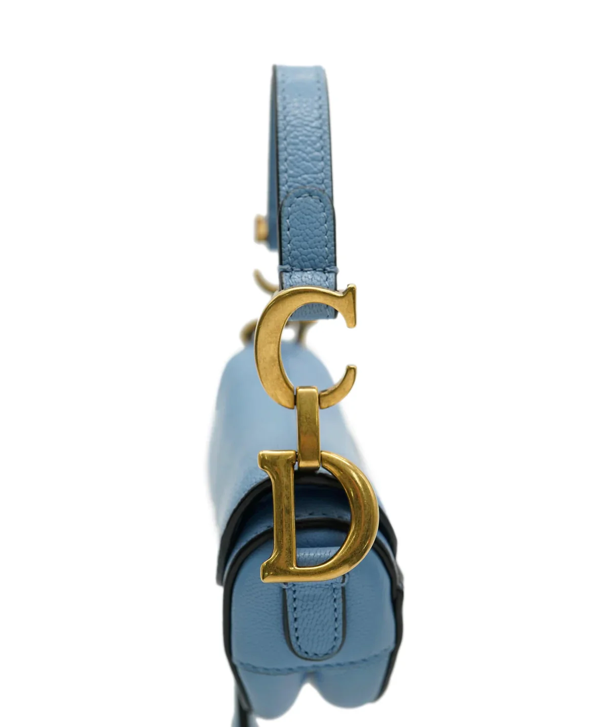 Christian Dior Cornflower Blue Goatskin Micro Saddle Bag - Image 5