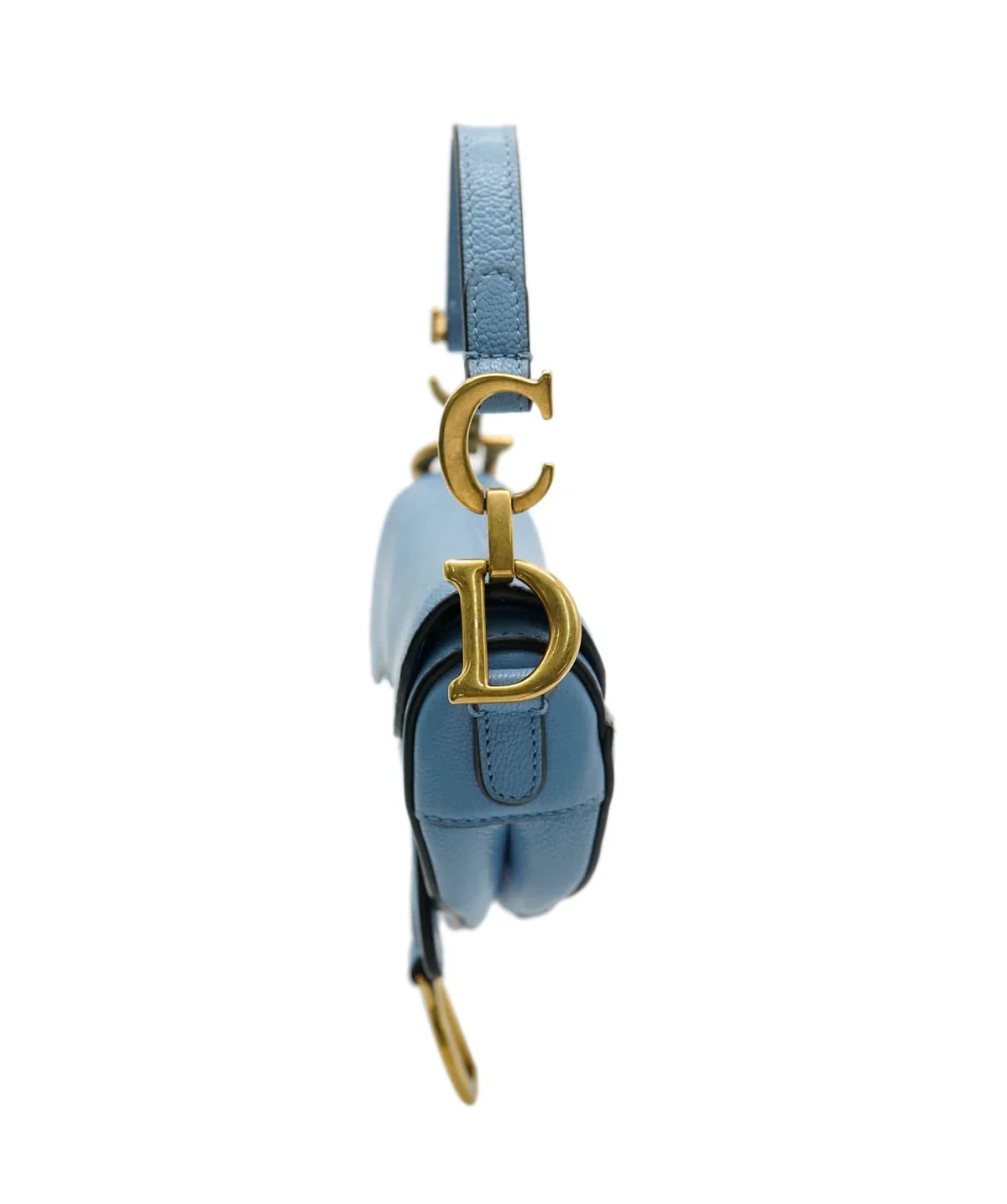 Christian Dior Cornflower Blue Goatskin Micro Saddle Bag - Image 7