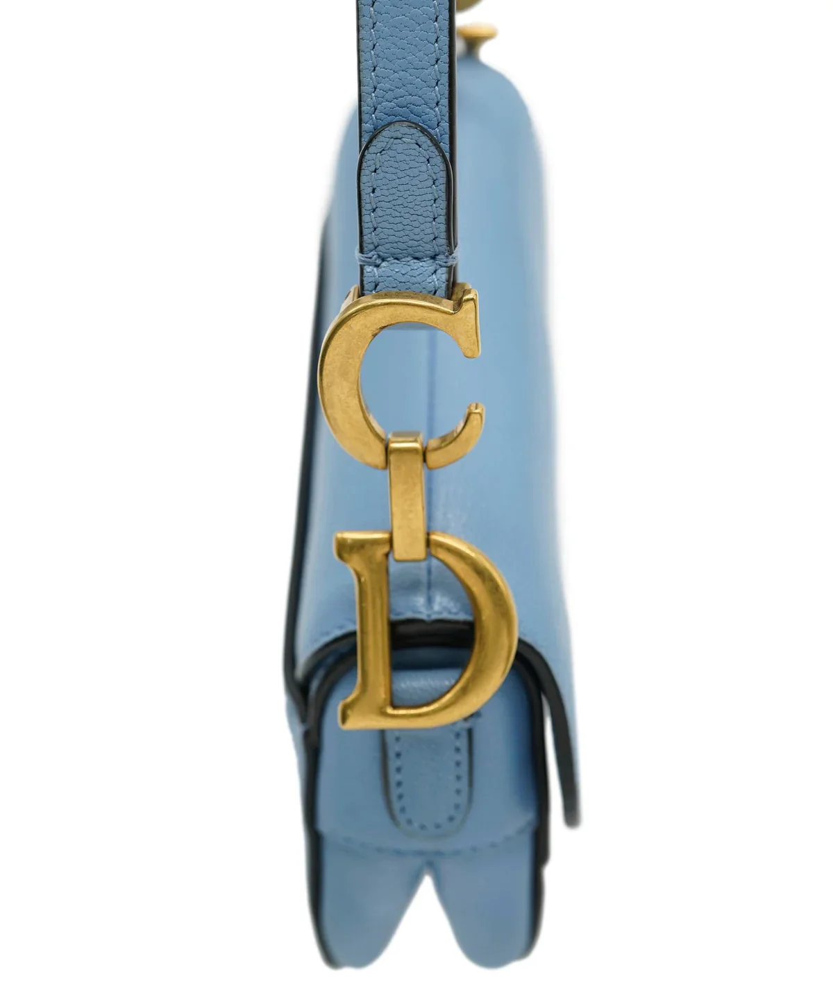 Christian Dior Cornflower Blue Goatskin Micro Saddle Bag - Image 8