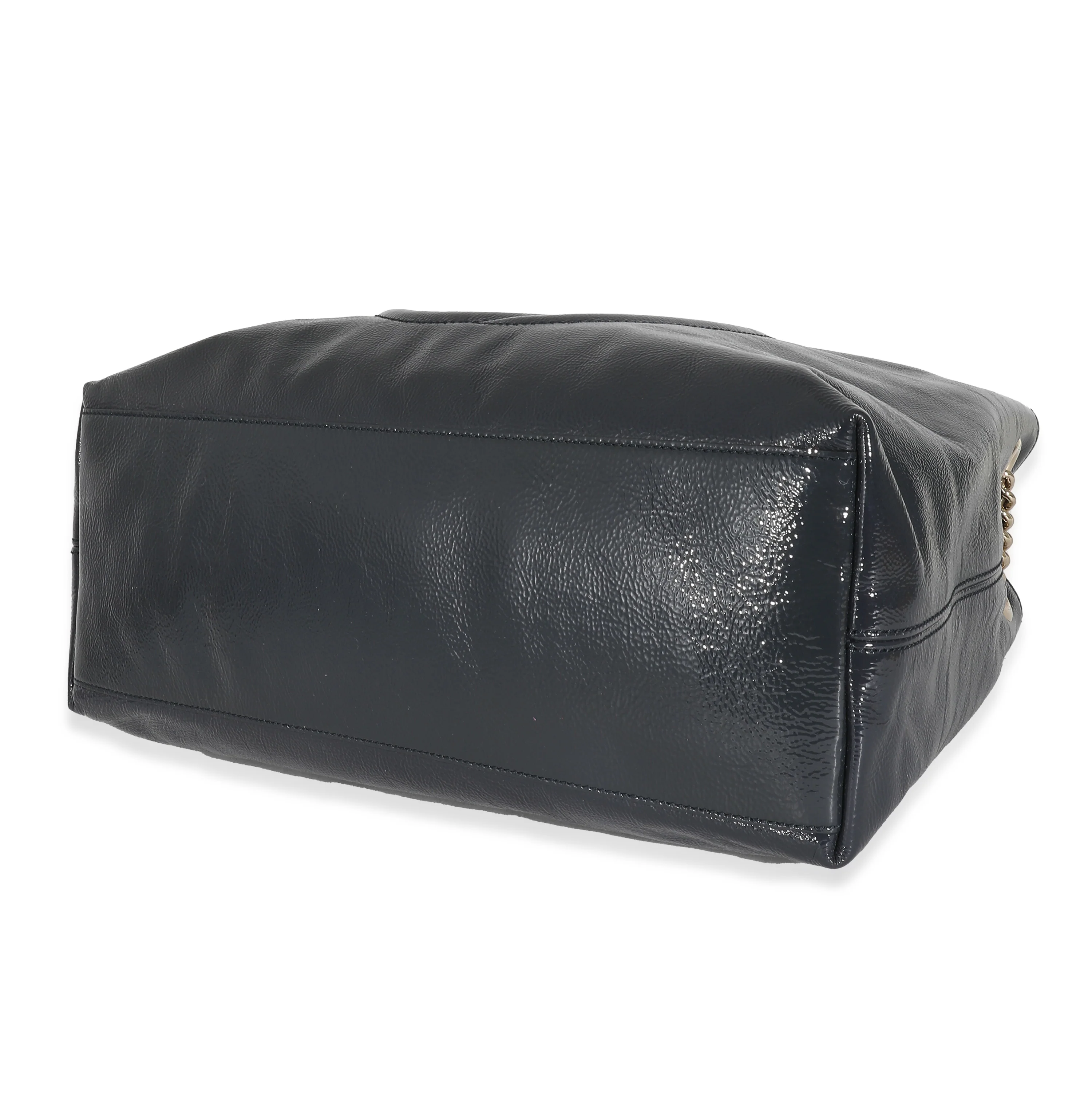Gucci Navy Soft Patent Soho Disco Chain Tote - Image 6