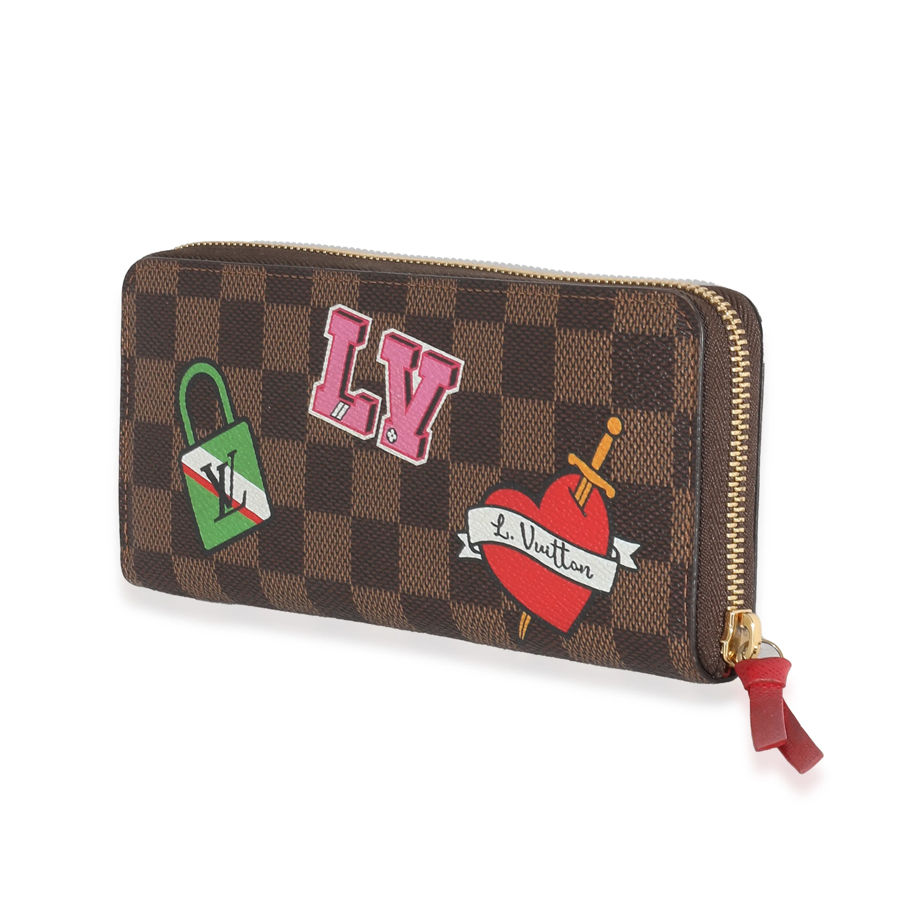 Louis Vuitton Damier Ebene Canvas Patches Clemence Wallet - Image 2