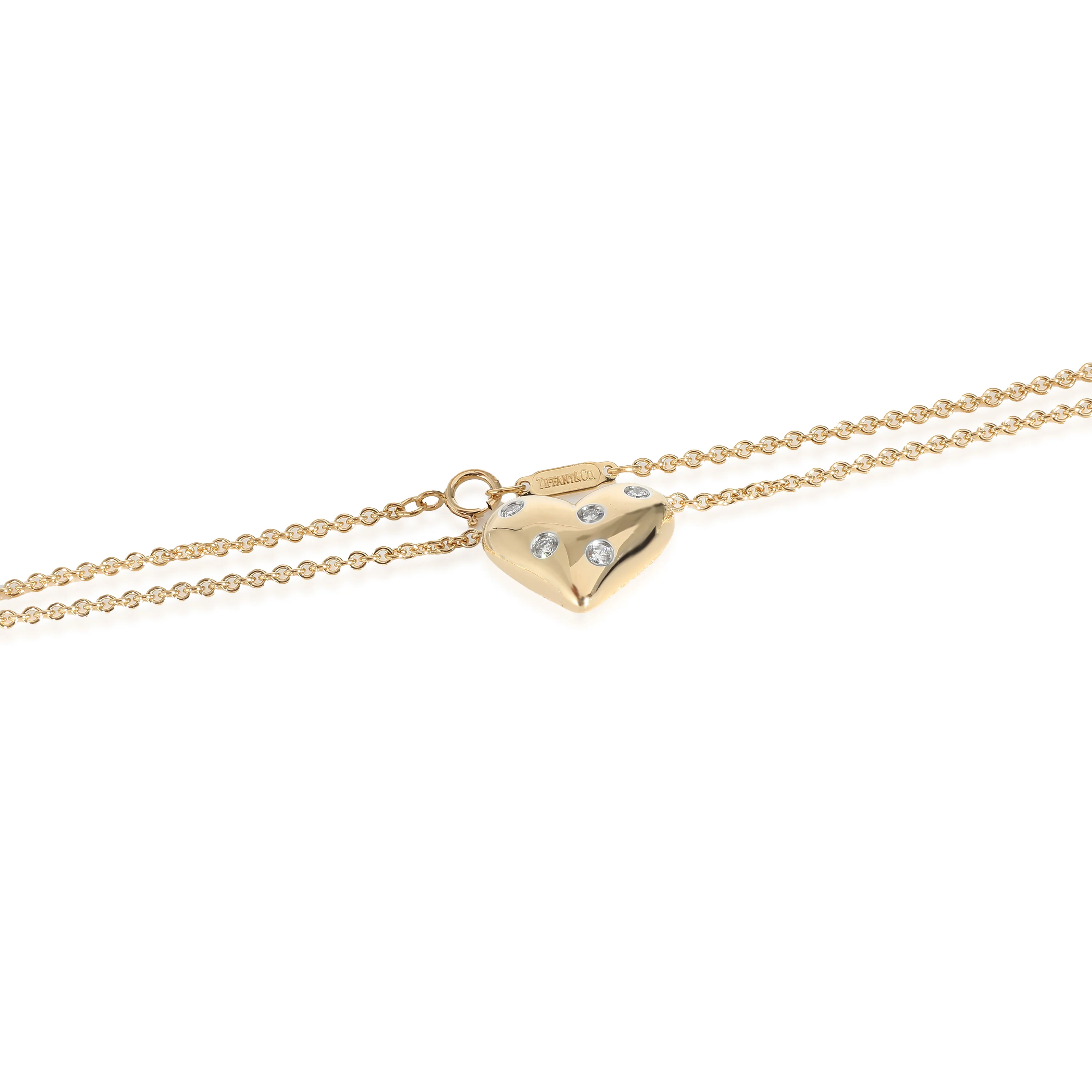 Etoile Heart Pendant in 18k Yellow Gold/Platinum 0.15 CTW - Image 3