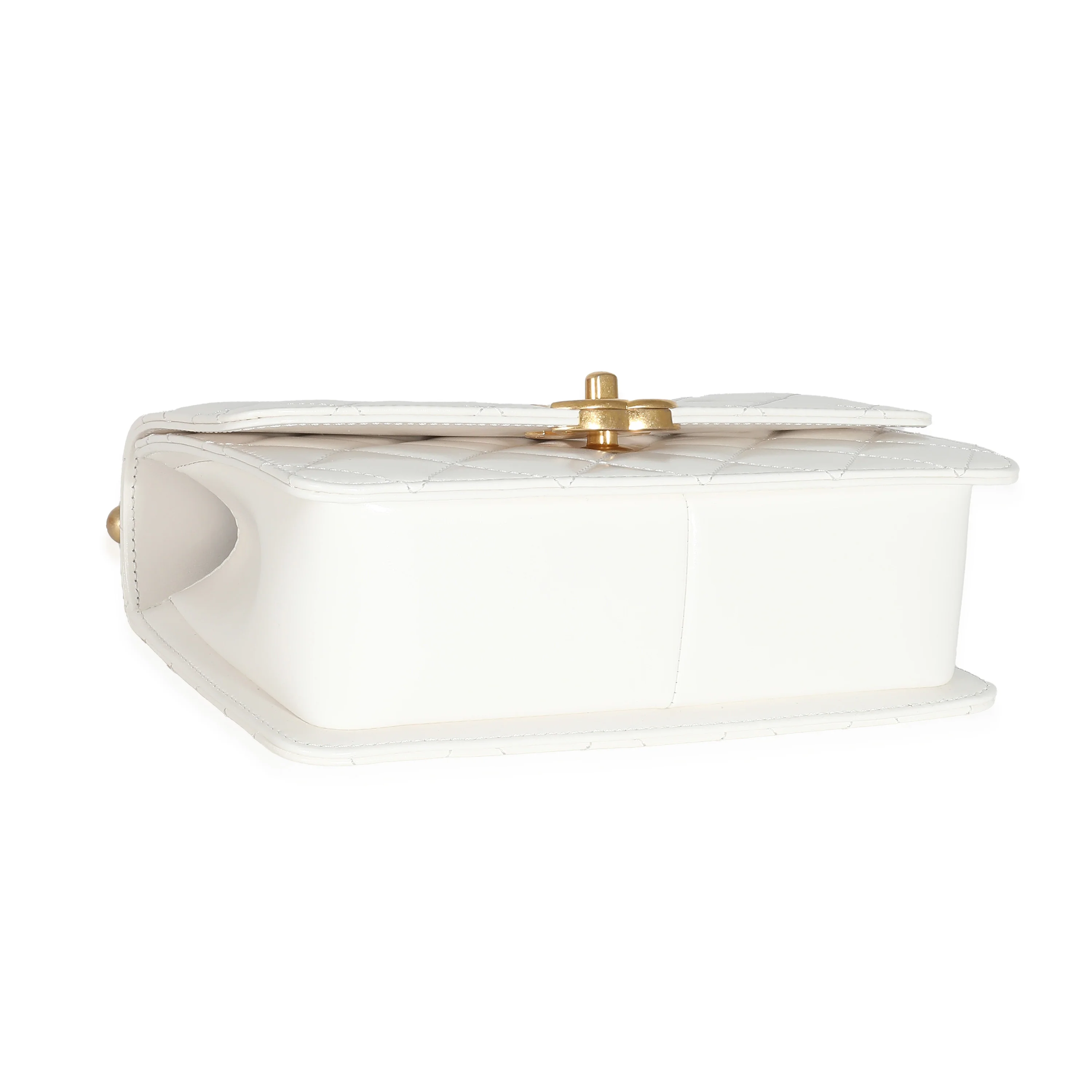 24C White Quilted Calfskin Mini Perfect Fit Flap Bag - Image 4