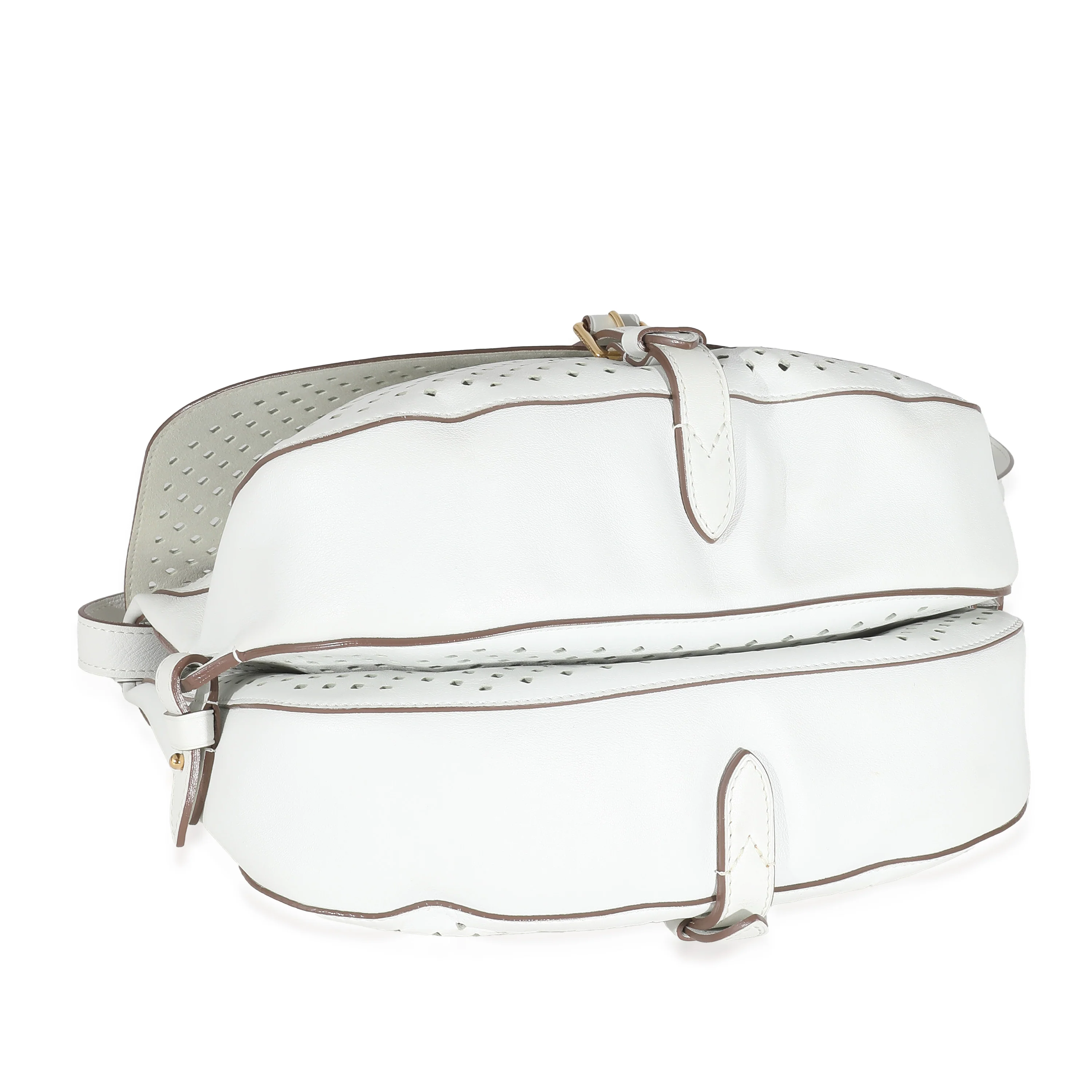 White Perforated Leather Sofia Coppola Flore Saumur - Image 4