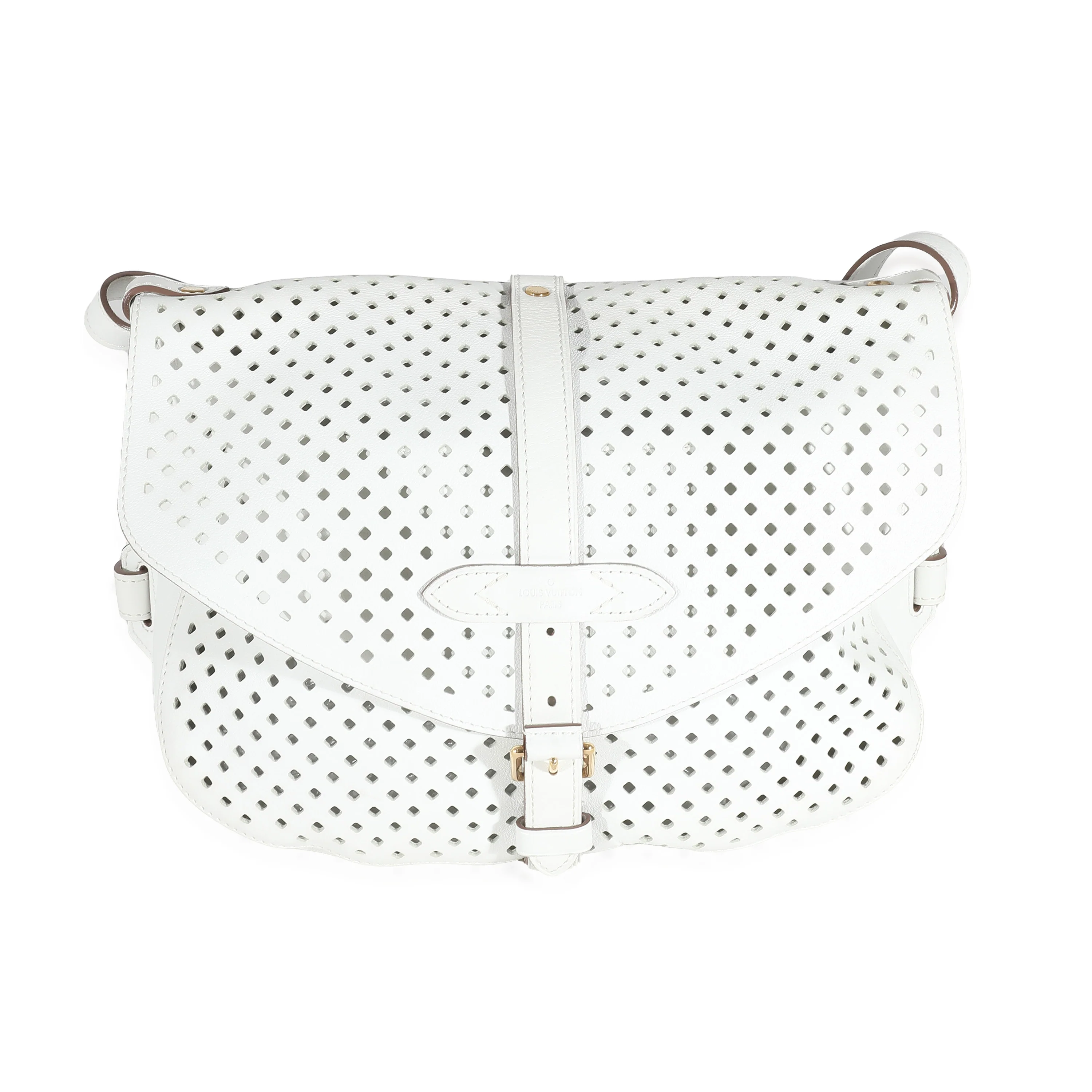 White Perforated Leather Sofia Coppola Flore Saumur - Image 5