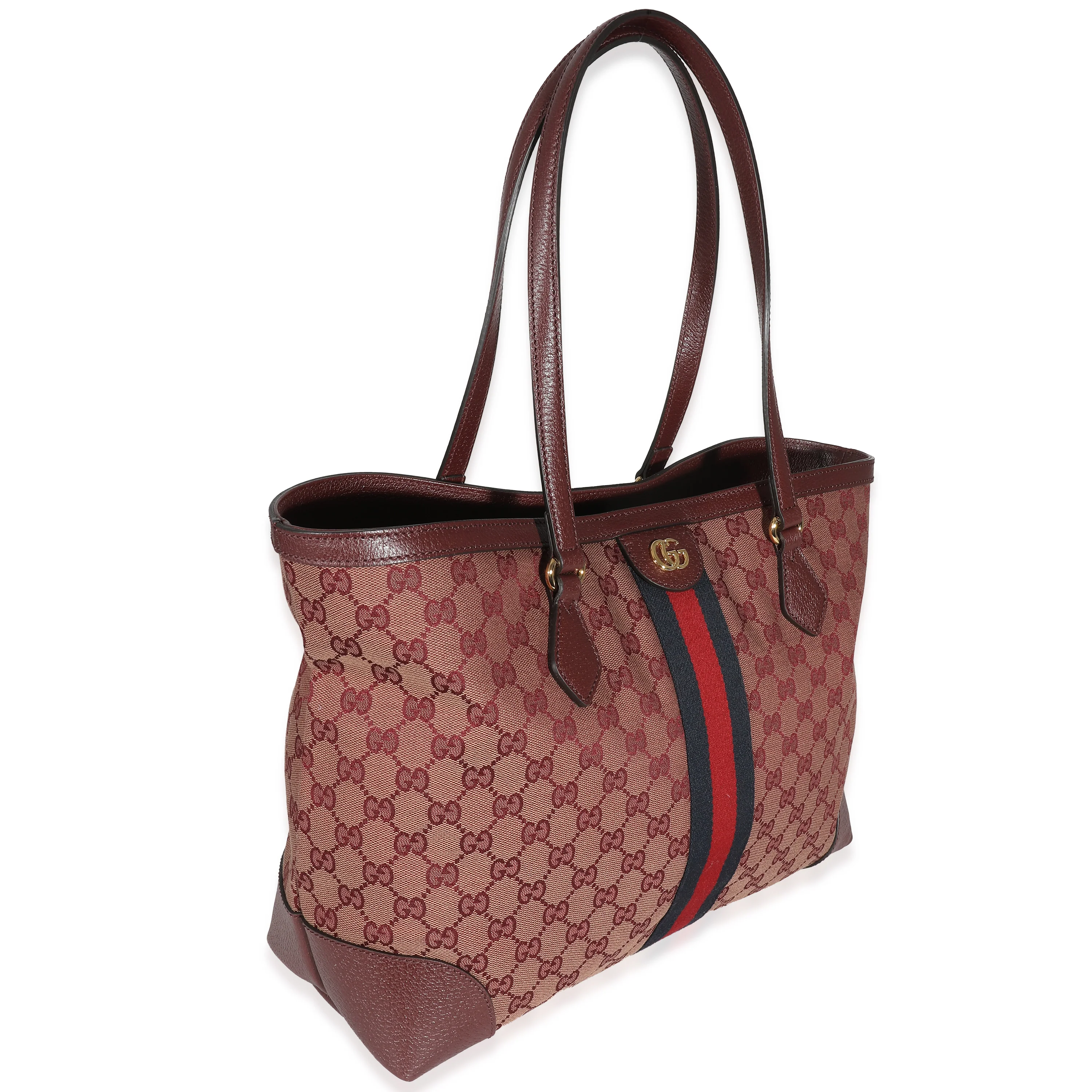 Burgundy GG Canvas Medium Ophidia Tote - Image 3