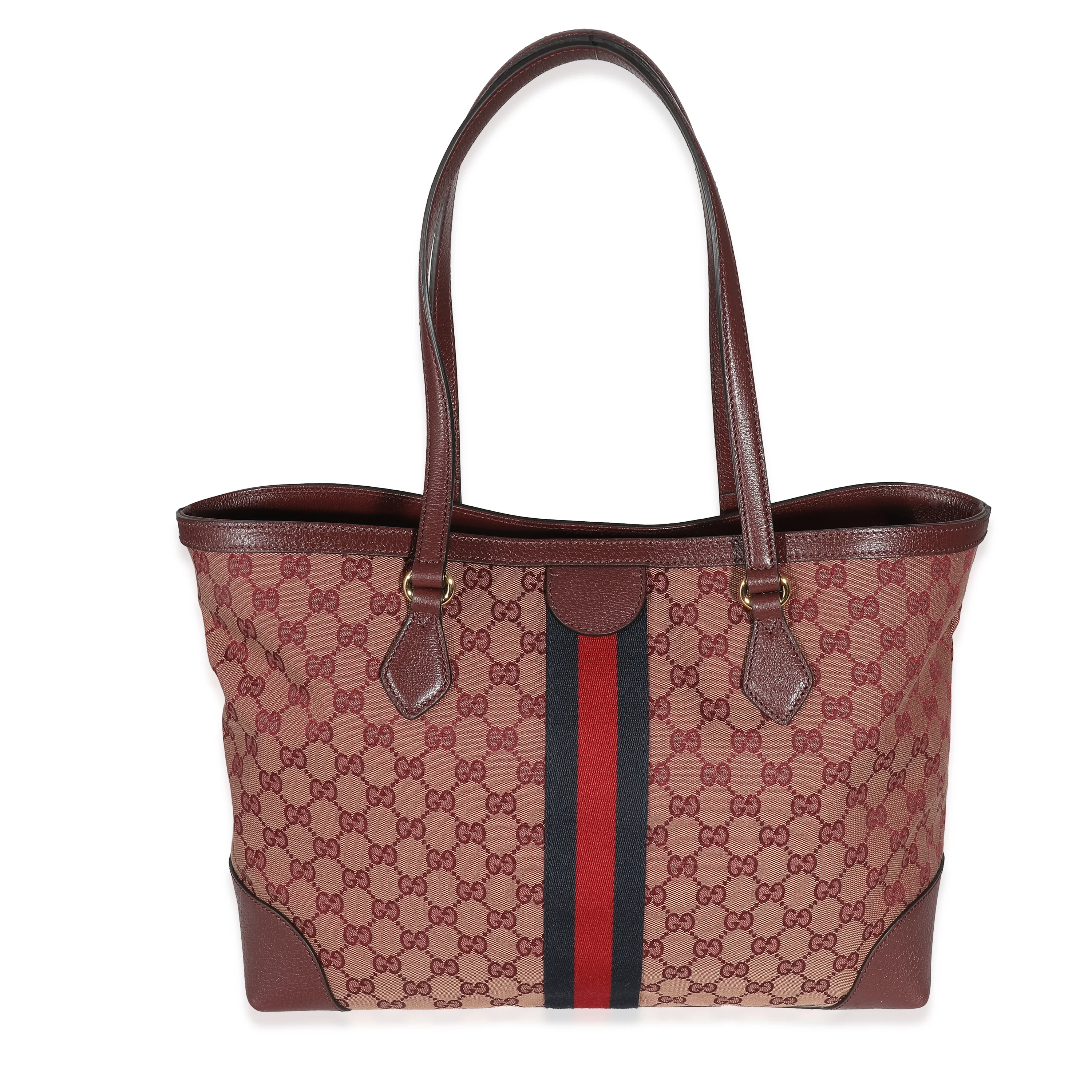 Burgundy GG Canvas Medium Ophidia Tote - Image 5